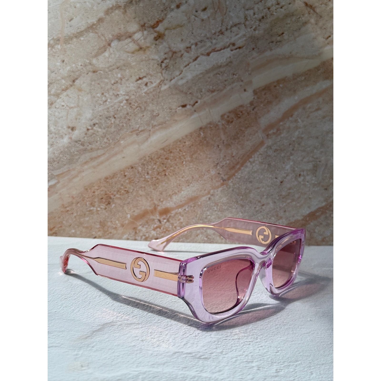 Gucci NEW Gucci GG1558SK Transparent Pink Sunglasses Size ONE SIZE - 6 Thumbnail