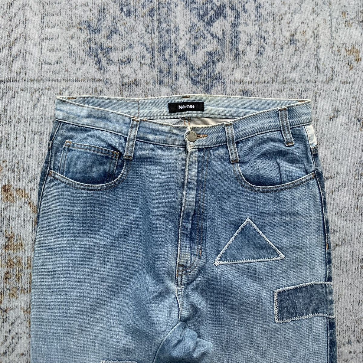 Issey Miyake × Japanese Brand × Ne-Net 2000s Ne-net Patchwork Issey Miyake Wide Baggy Denim Pants Size US 30 / EU 46 - 7 Thumbnail