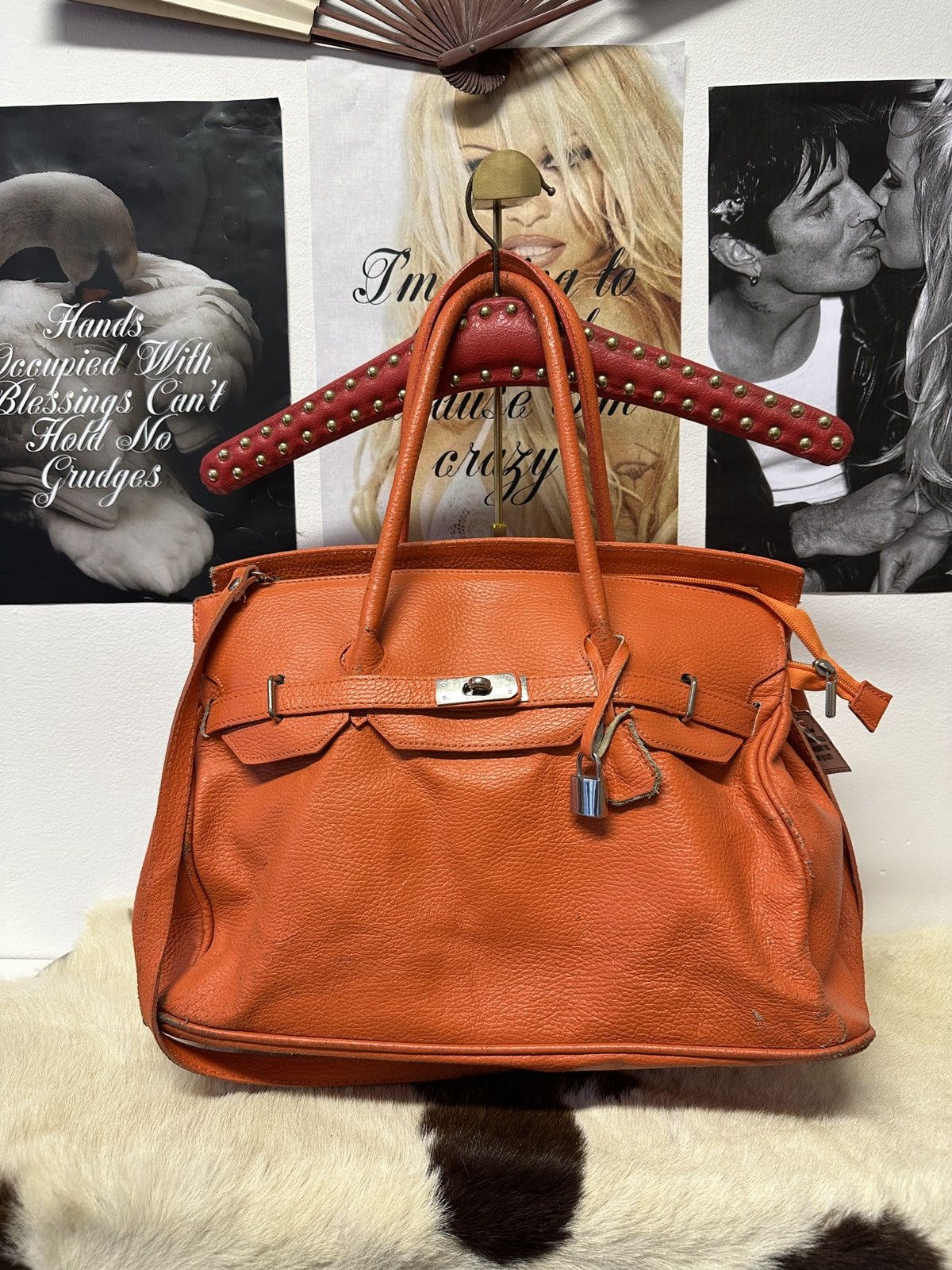 Vintage Vintage orange leather Firkin tote shoulder bag Size ONE SIZE - 1 Thumbnail