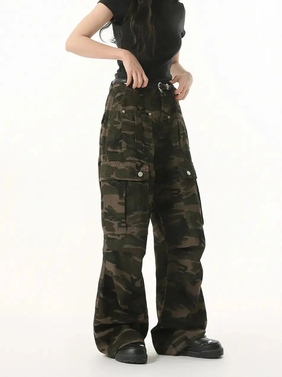 Japanese Brand Retro loose camouflage pocket jeans Size US 32 / EU 48 - 5 Thumbnail