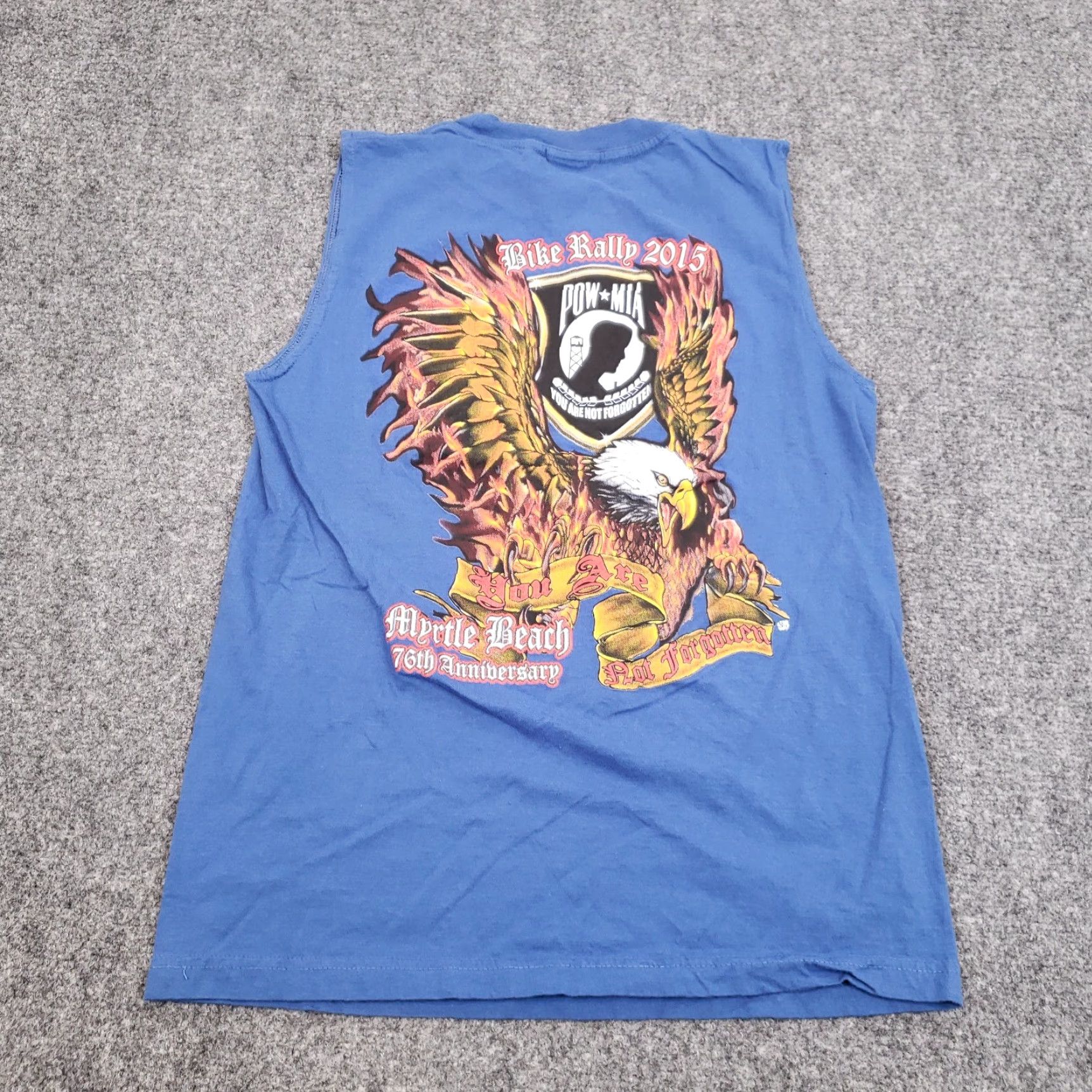Vintage Contagious Myrtle Beach Bike Rally 2015 Tank Top Mens Small Blue Sleeveless Graphic Size US S / EU 44-46 / 1 - 7 Thumbnail