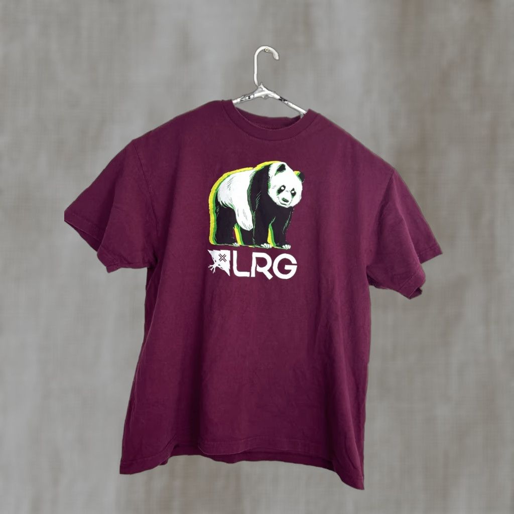 Vintage LRG Mens T-Shirt 2XL Panda Graphic Burgundy Red Crew Neck Short Sleeve Shirt Mens Size US XXL / EU 58 / 5 - 1 Thumbnail