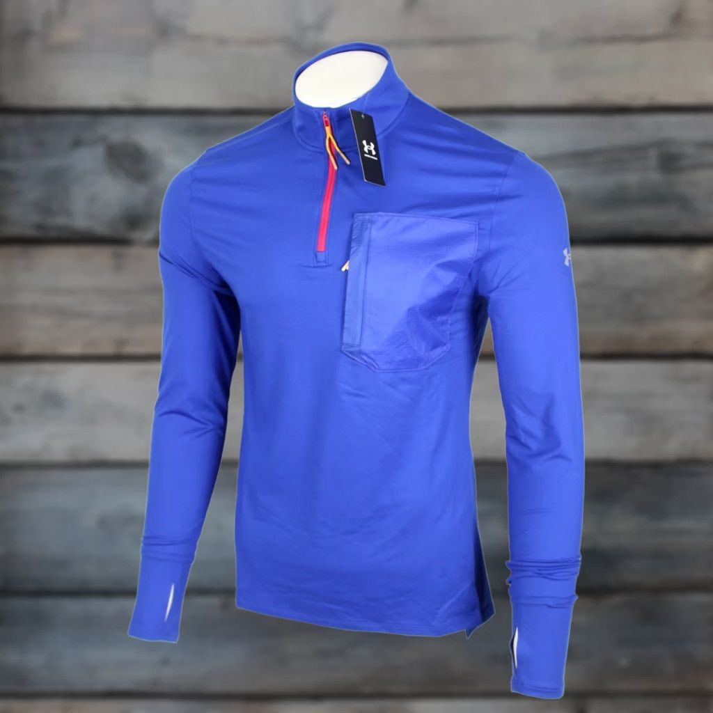 Under Armour Under Armour Men's Trail Run 1/4 Zip Pullover M Medium Blue 1383244 400 Size US M / EU 48-50 / 2 - 1 Thumbnail