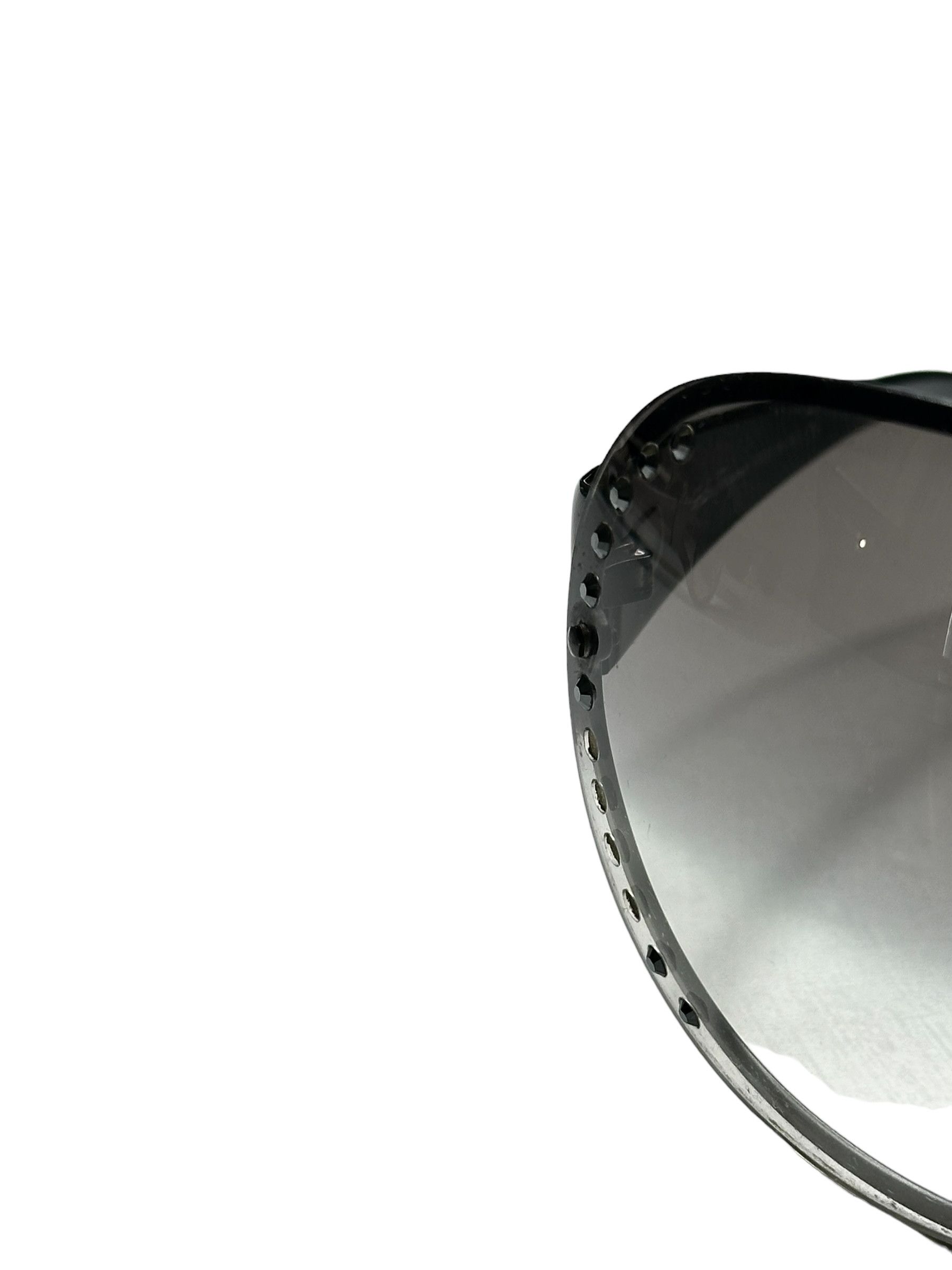 Salvatore Ferragamo Ferragamo Mask Swarovski Stoned Sunglasses Size ONE SIZE - 4 Thumbnail