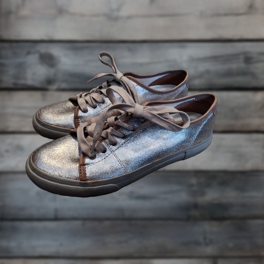 Frye Frye Women's Sneakers Low Top Lace Up Metallic Pewter Size 10M Athletic Walking Tennis School Size L / US 10 / IT 46 - 1 Thumbnail