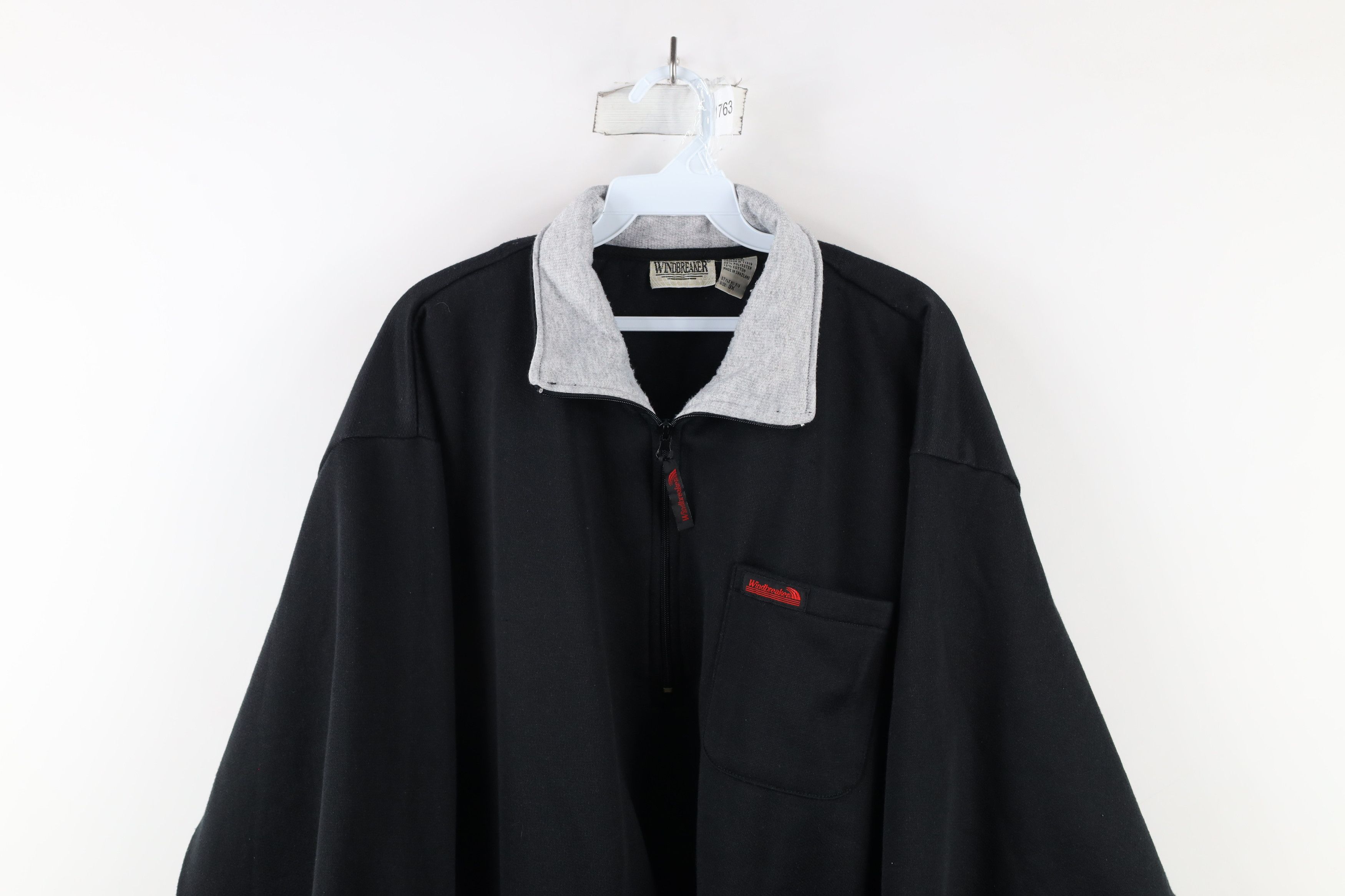 Vintage Vintage 90s Streetwear Half Zip Pullover Sweatshirt Black Size US XXL / EU 58 / 5 - 2 Thumbnail