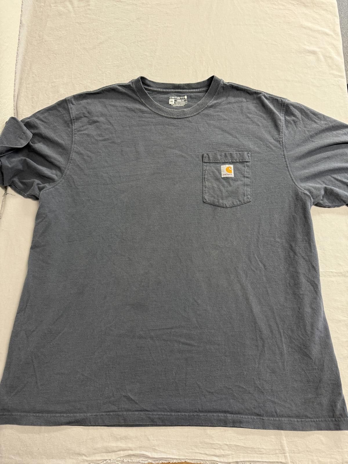 Carhartt Faded Carhartt Pocket Heavy Tee Blue / Grey 3XL Size US XXL / EU 58 / 5 - 1 Thumbnail