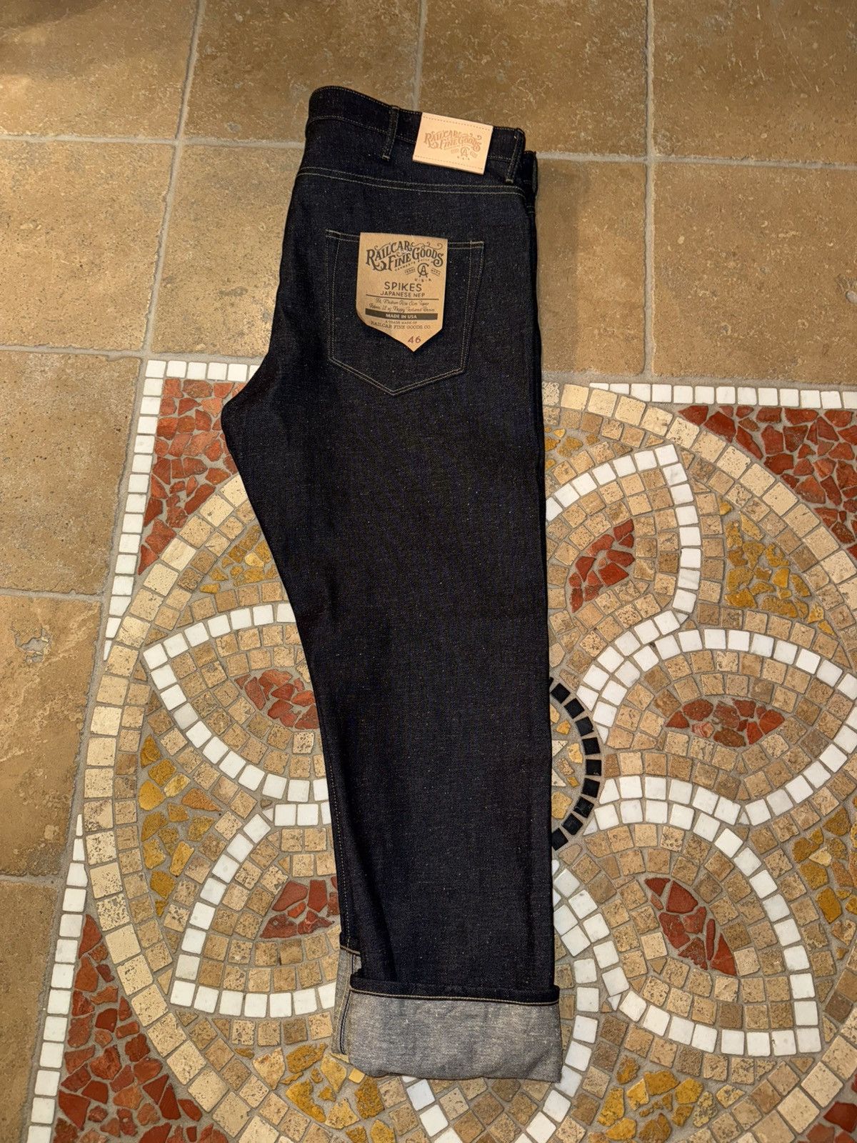 Railcar Fine Goods Railcar Fine Goods Spikes Taper Leg Japanese Nep Denim NWT Size US 44 / EU 60 - 2 Thumbnail