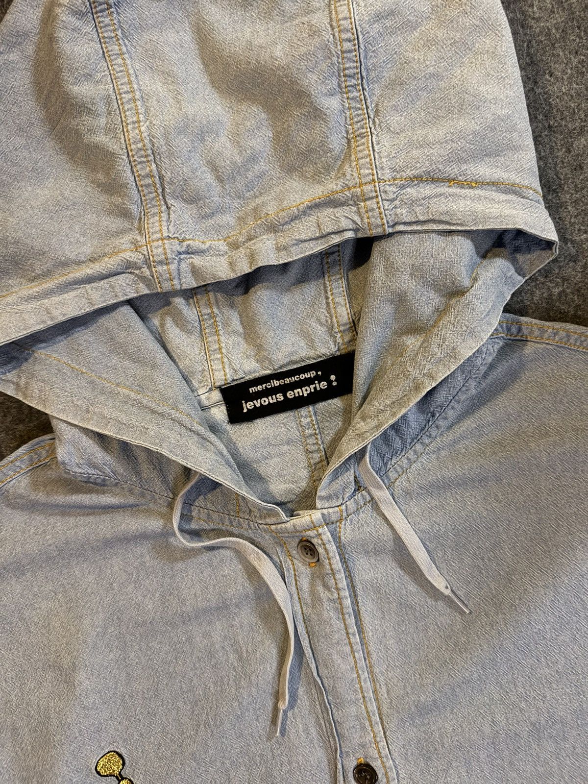 mercibeaucoup Vintage Mercibeacoup Jevous Enprie Light Jacket Hoodie Size L / US 10 / IT 46 - 6 Thumbnail