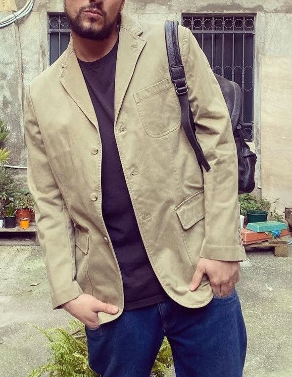 Vintage Polo Ralph Lauren Beige Cotton Blazer (L)