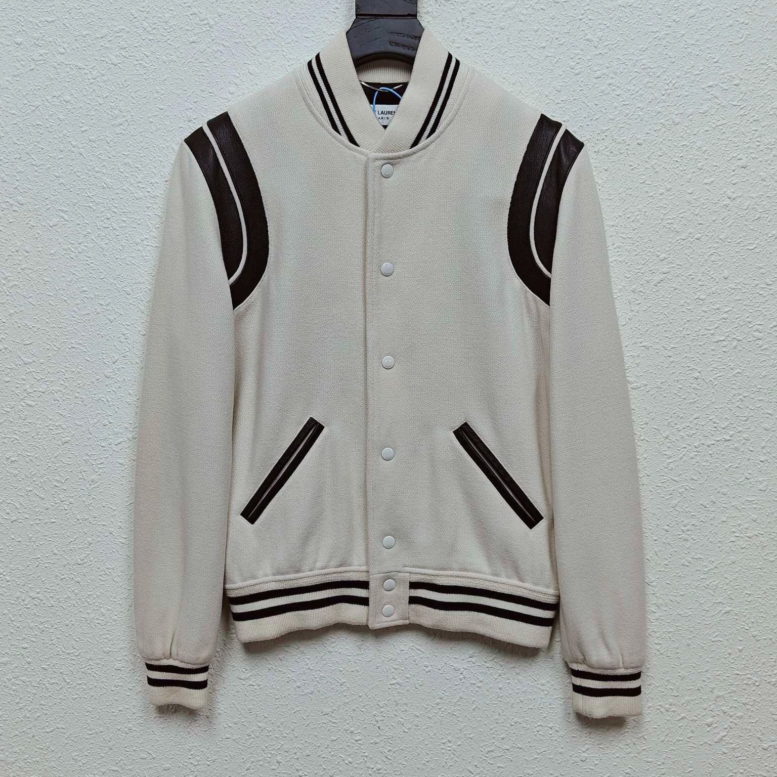 Saint Laurent Paris Saint Laurent Paris White baseball jacket Size US S / EU 44-46 / 1 - 1 Thumbnail