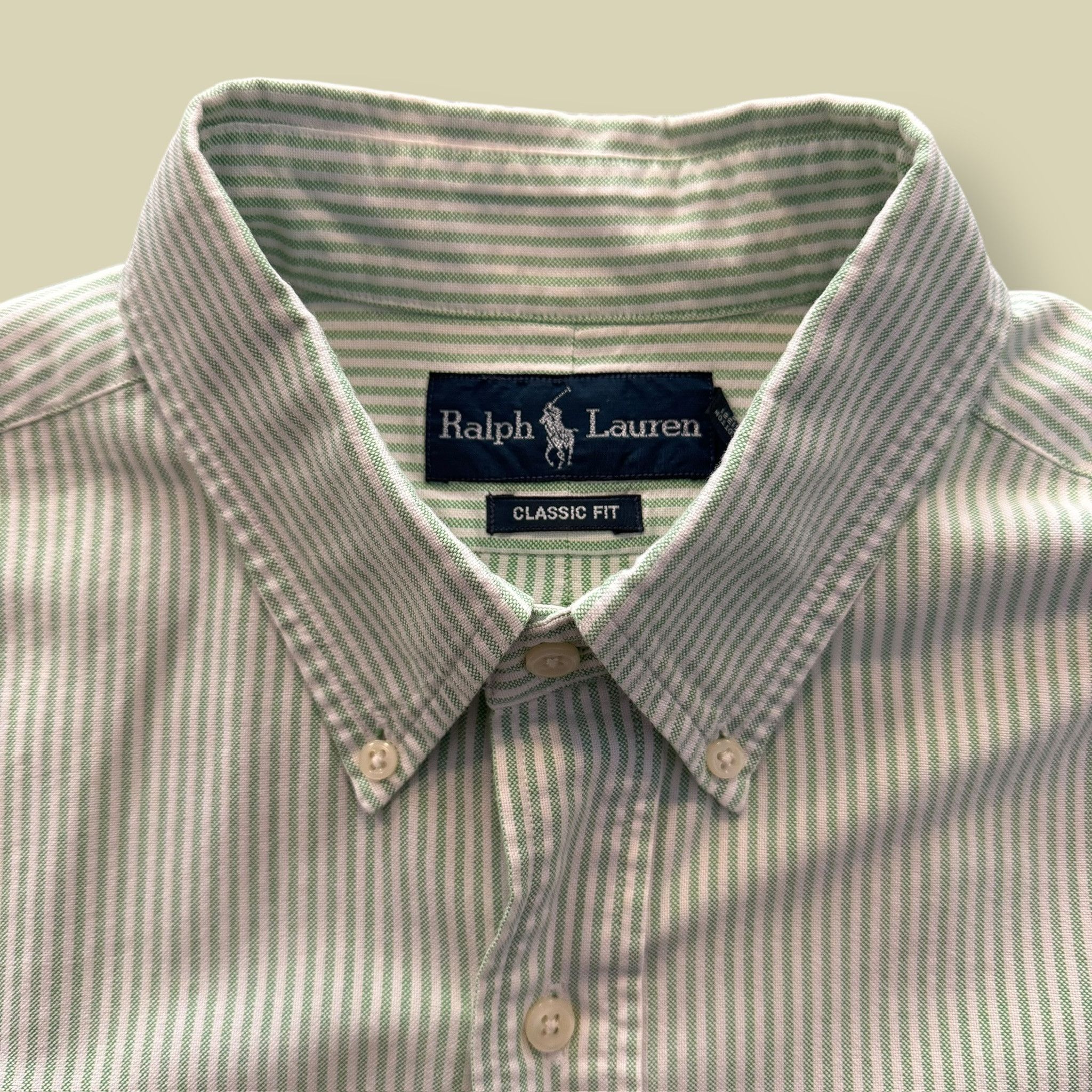 Polo Ralph Lauren Polo Ralph Lauren Green Striped Shirt Size US XL / EU 56 / 4 - 2 Thumbnail