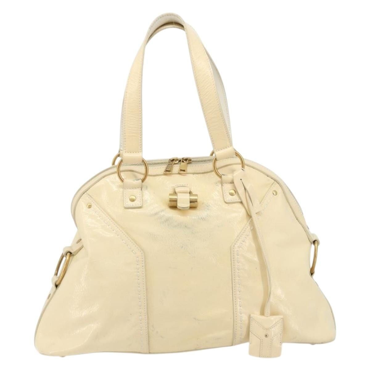 Saint Laurent Paris Saint Laurent Patent Leather Muse Toe Handbag Ivory Size ONE SIZE - 1 Thumbnail
