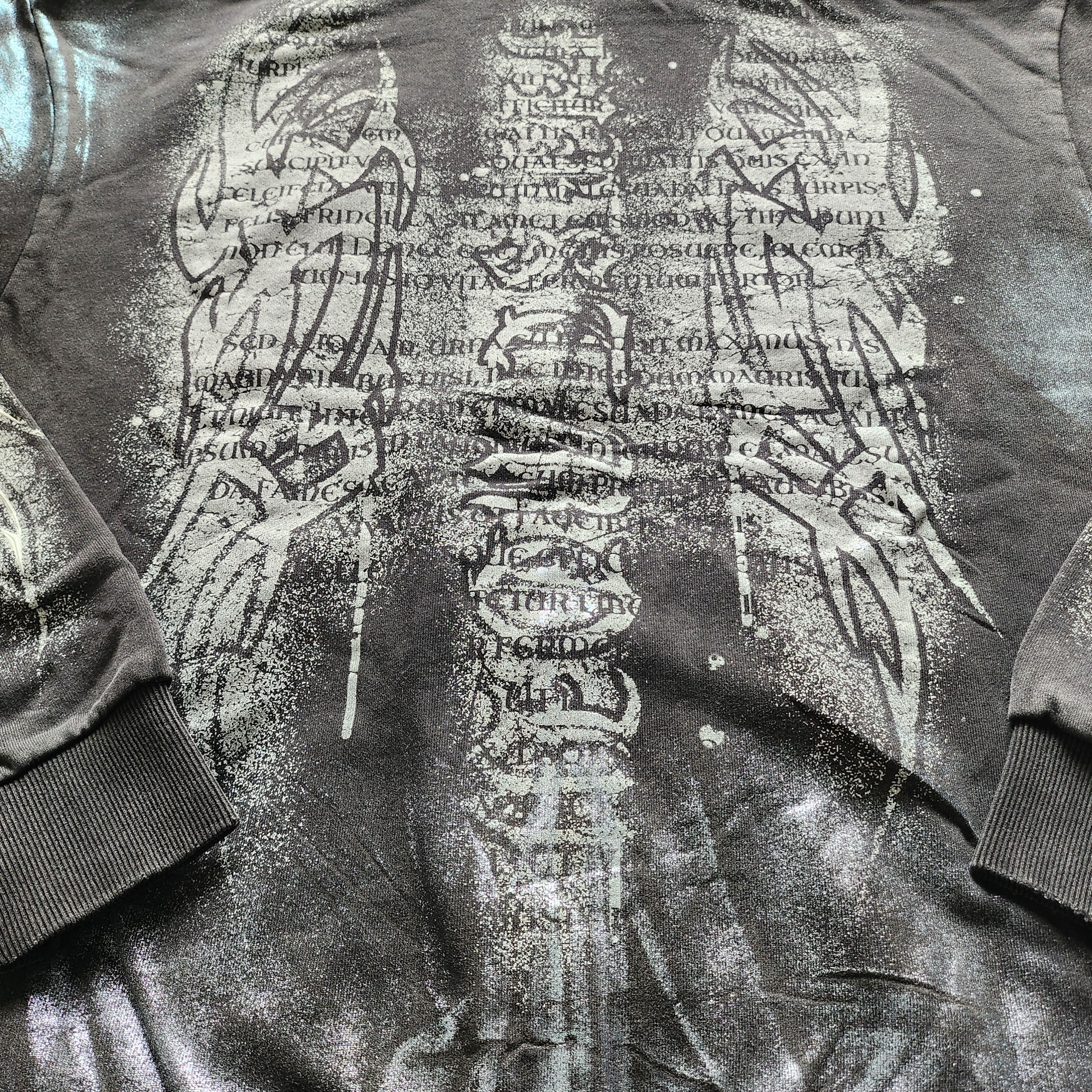 Other First Row Metallic Script Spray-Wash Zip-Up Hoodie Dark Grey Size US L / EU 52-54 / 3 - 5 Thumbnail