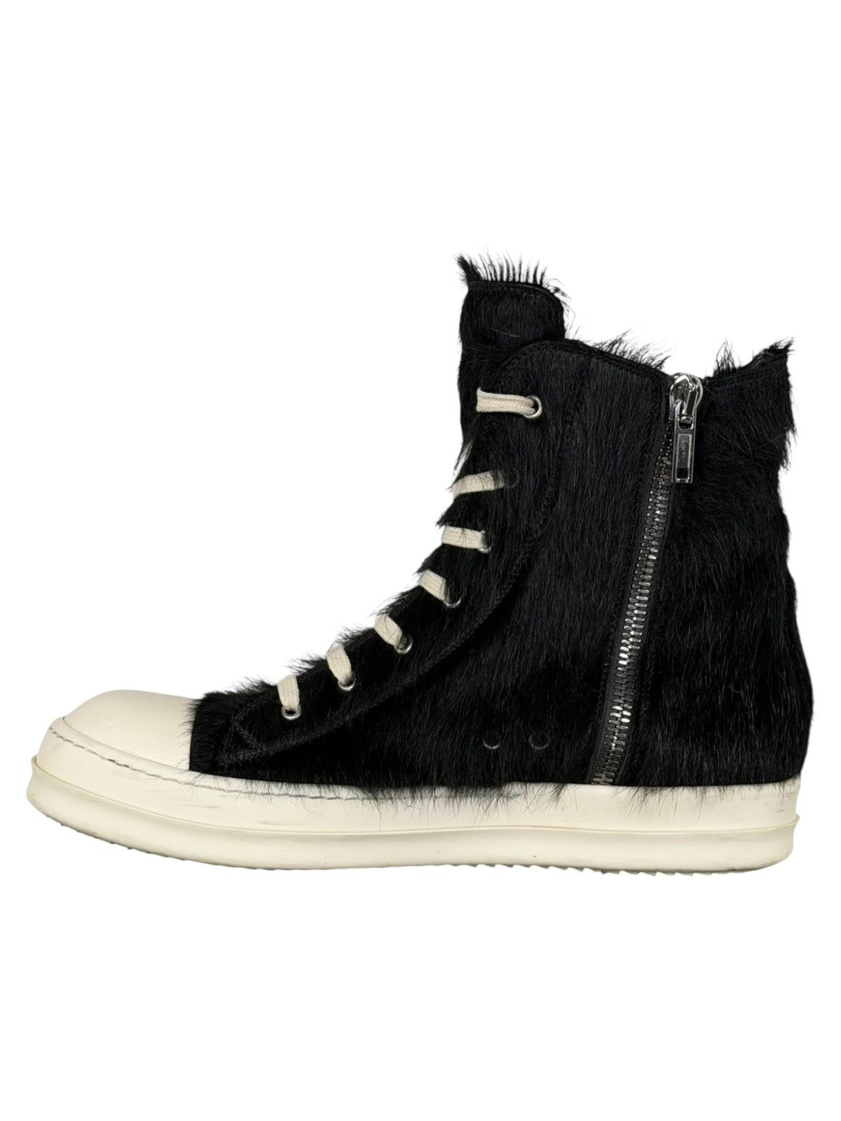 Rick Owens Rick Owens Black Calf Pony Hair Mainline Ramones Size US 12.5 / EU 45-46 - 3 Thumbnail