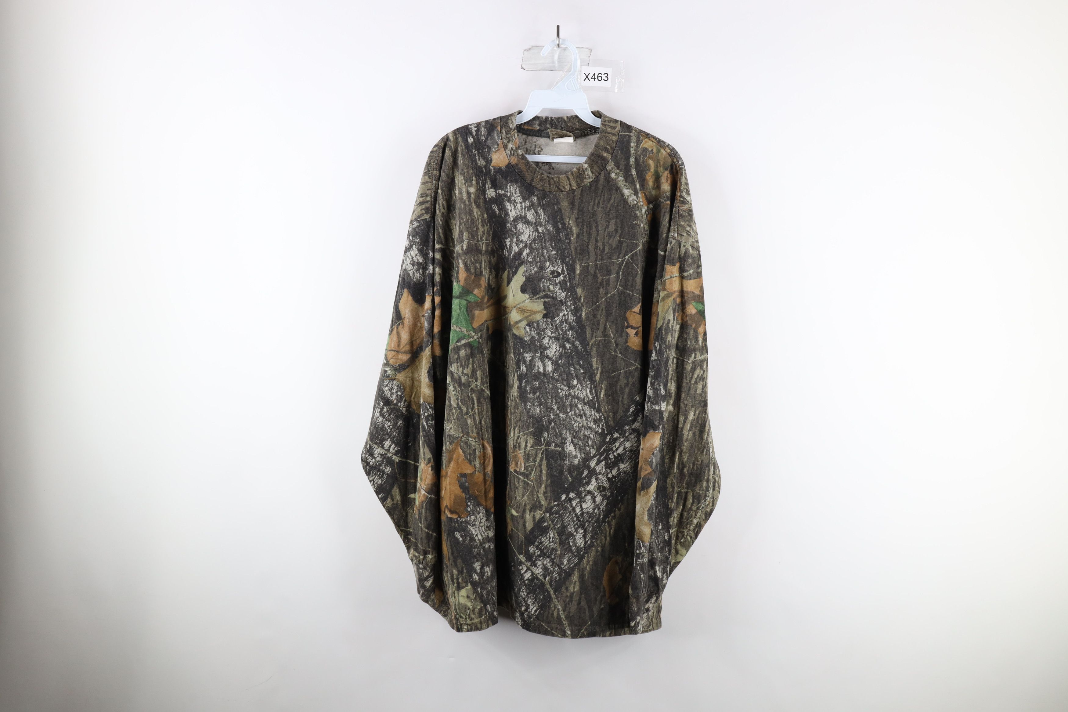 image of Vintage 90's Mossy Oak Camouflage Long Sleeve T-Shirt Cotton, Men's (Size 2XL)