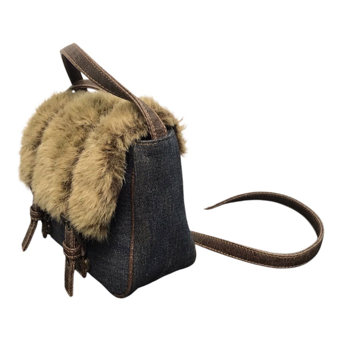 Hysteric Glamour × If Six Was Nine × Japanese Brand Denim Mink Fur SlingBag Size ONE SIZE - 4 Thumbnail
