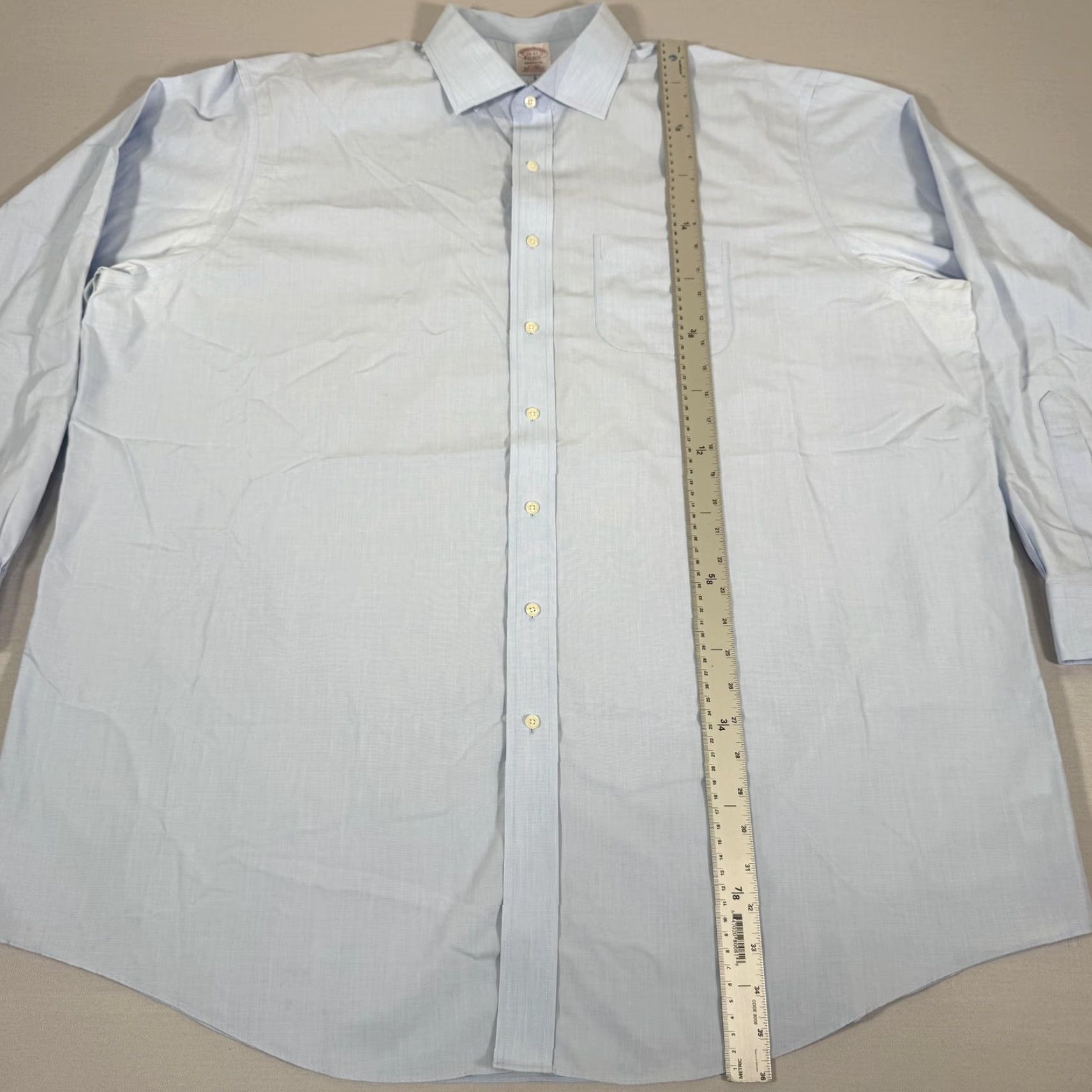 Brooks Brothers Brooks Brothers Shirt 2XL Adult Blue Non-Iron Supima Cotton Button Up Long Sleeve Dress Pocket Classic Business Preppy Mens Size 48R - 6 Thumbnail