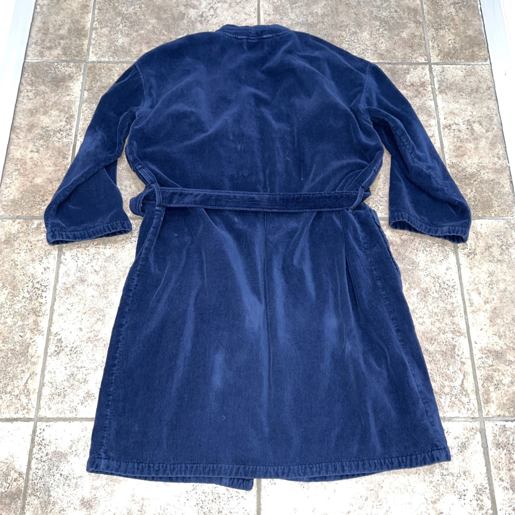 Polo Ralph Lauren Polo Ralph Lauren Men's S/M Blue Terry Bath Robe with Red Horse Logo, Long Sleeve, Belted, Pockets, Classic Size US S / EU 44-46 / 1 - 5 Thumbnail