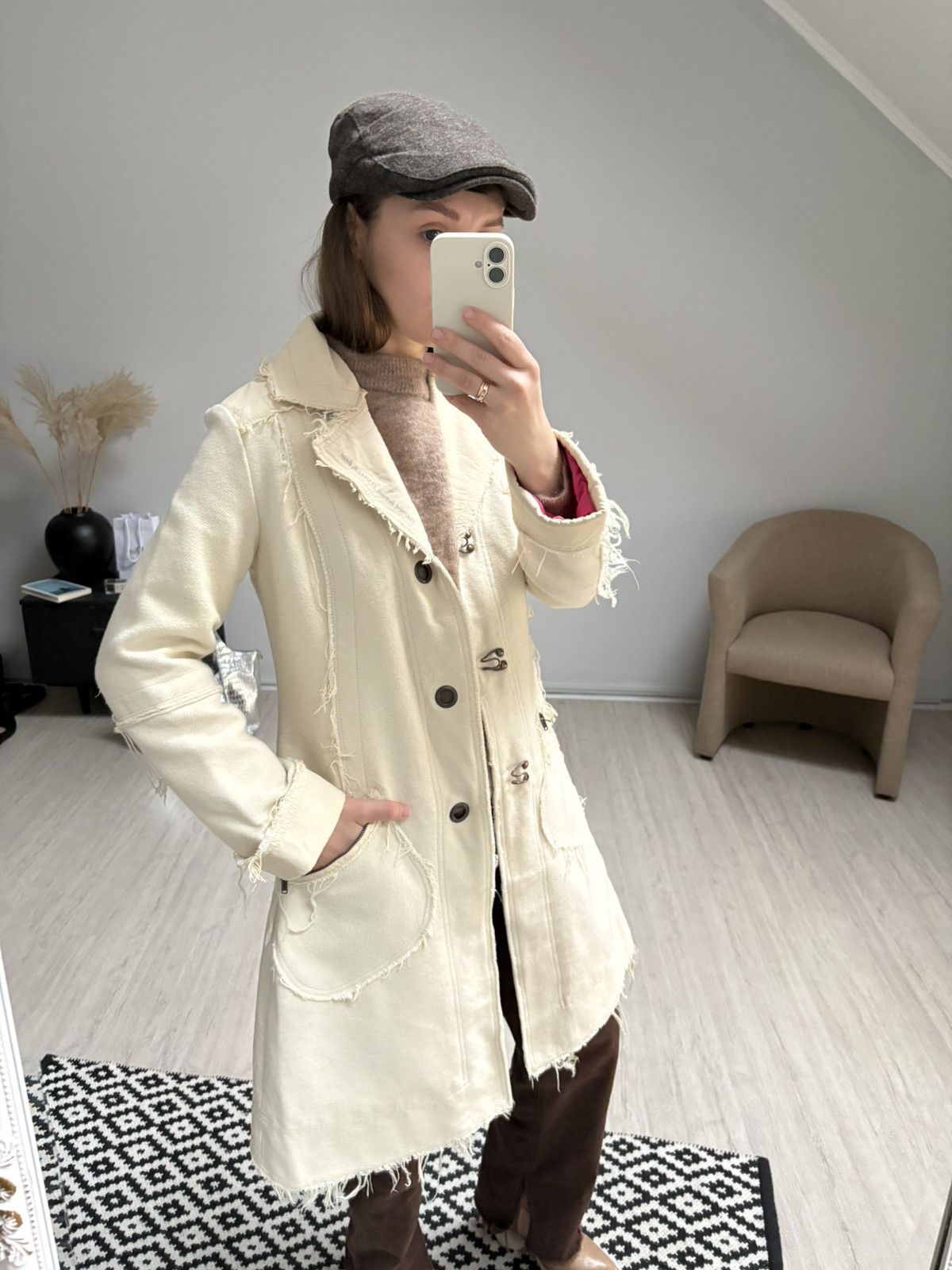 Diesel Diesel Trench Coat Denim Wool Grunge Y2K Vintage Size M Size M / US 6-8 / IT 42-44 - 2 Thumbnail