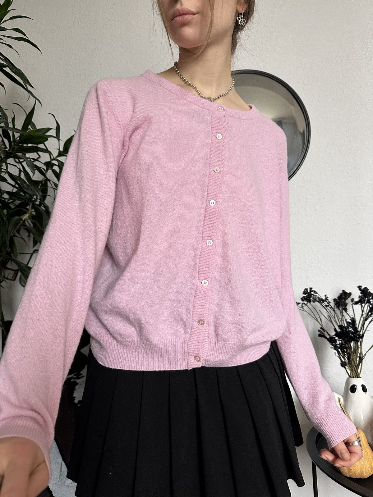 Other Cute Baby Pink Knit Wool Designer Cardigan Size L / US 10 / IT 46 - 2 Thumbnail