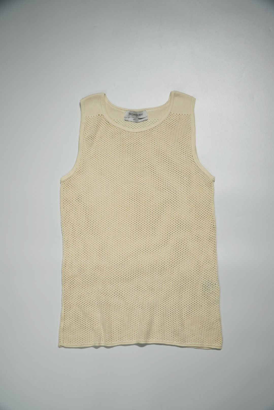 Yves Saint Laurent Yves Saint Laurent Beige Mesh Knit Tank Top Size US M / EU 48-50 / 2 - 1 Thumbnail
