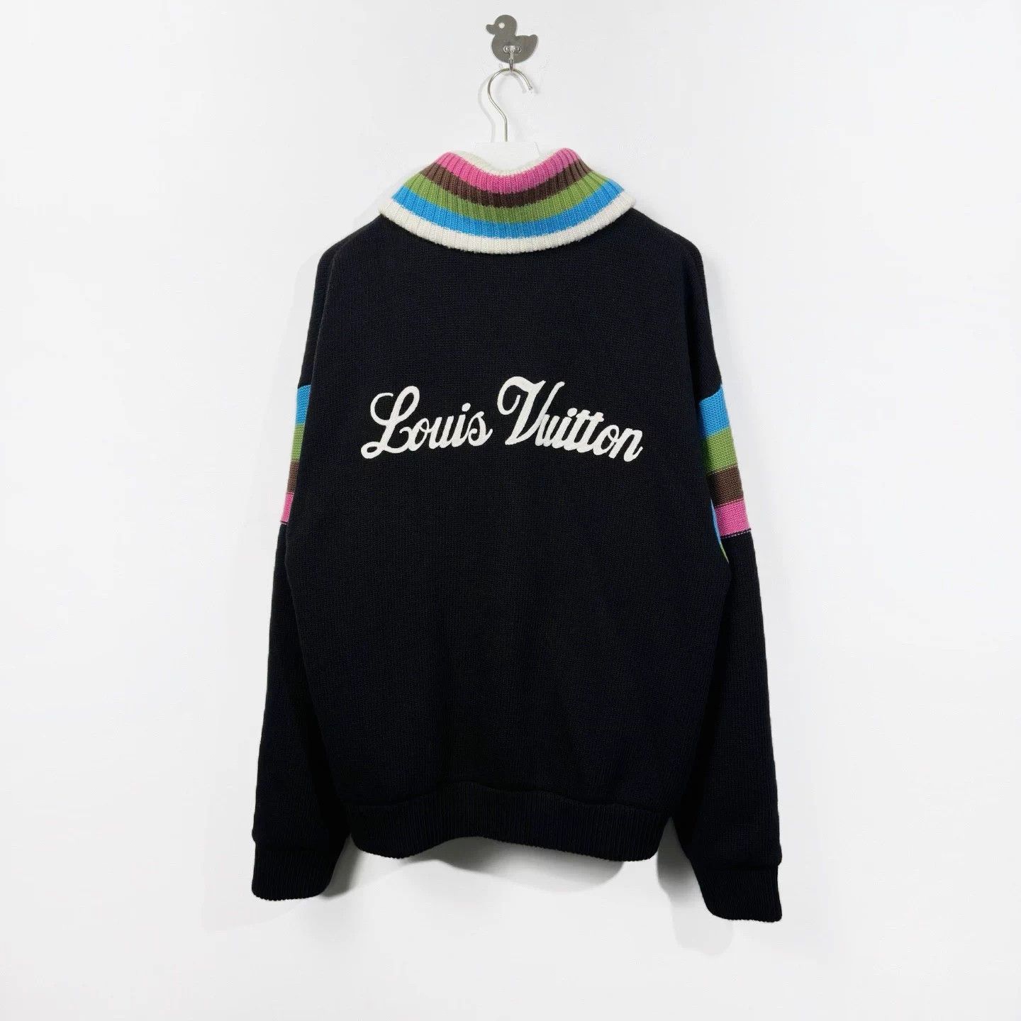 Louis Vuitton LV Tyler x Emb Logo Knit Wool LS Jacket Black XL Size US XL / EU 56 / 4 - 2 Thumbnail