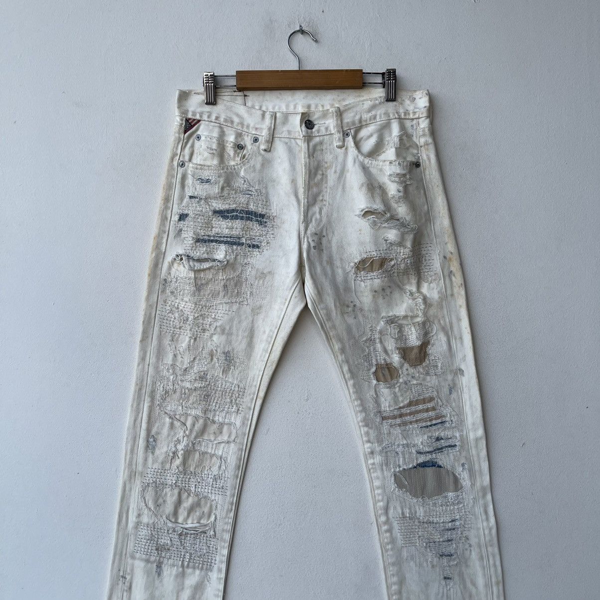 Helmut Lang Denim & Supply Ralph Lauren Boro Sashiko Distressed Denim Size US 32 / EU 48 - 2 Thumbnail