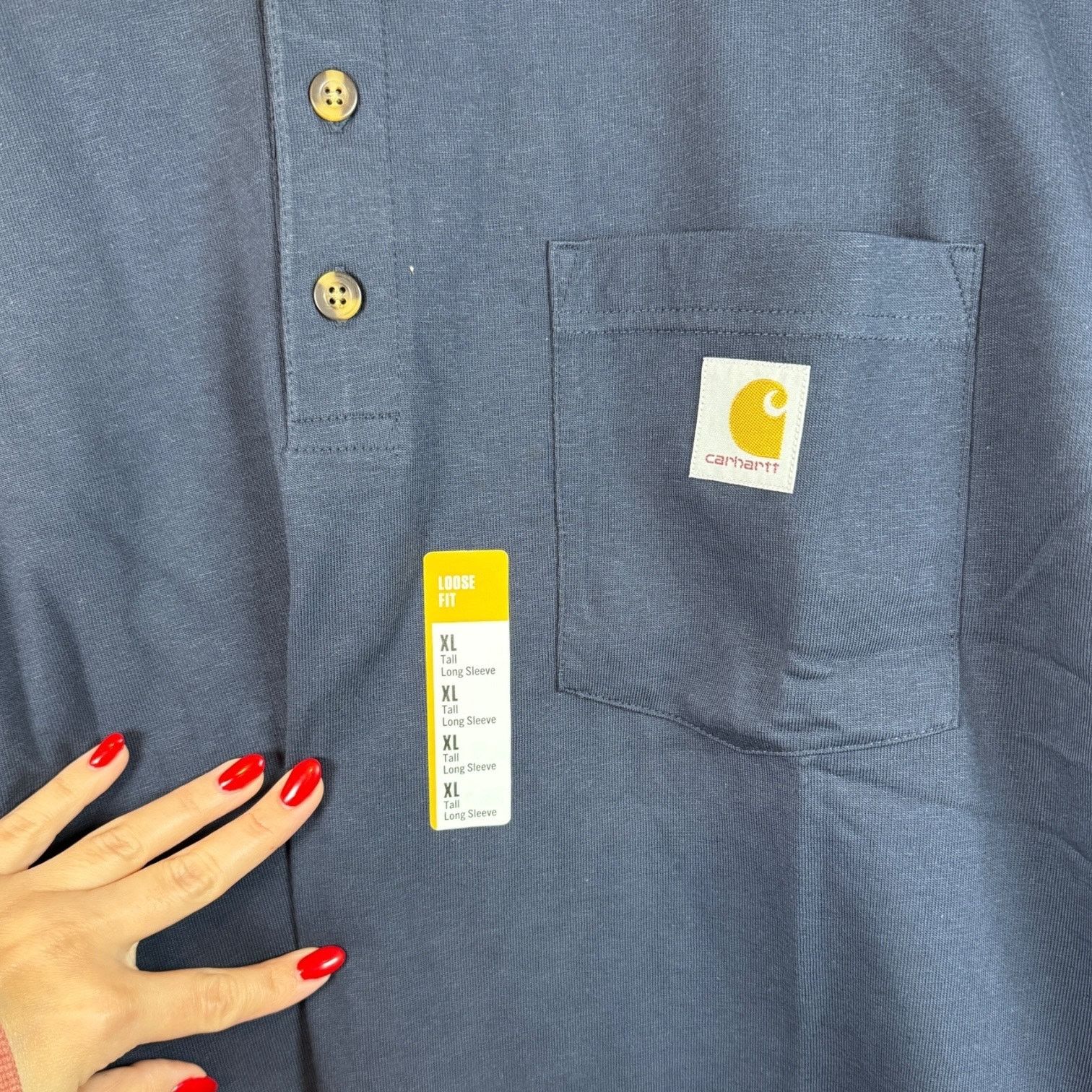 Carhartt Carhartt K128 Henley Long Sleeve Navy XL Tall NWT Size US XL / EU 56 / 4 - 3 Thumbnail