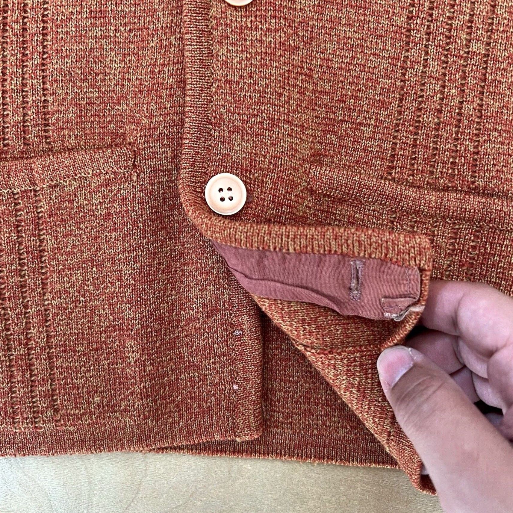 Vintage VINTAGE Snow Cardigan Orange Wool Sweater 60s Winter Outerwear Women S Slim Cardigan 80s Thomas & Friends Angel Pattern Buttons Size S / US 4 / IT 40 - 6 Thumbnail