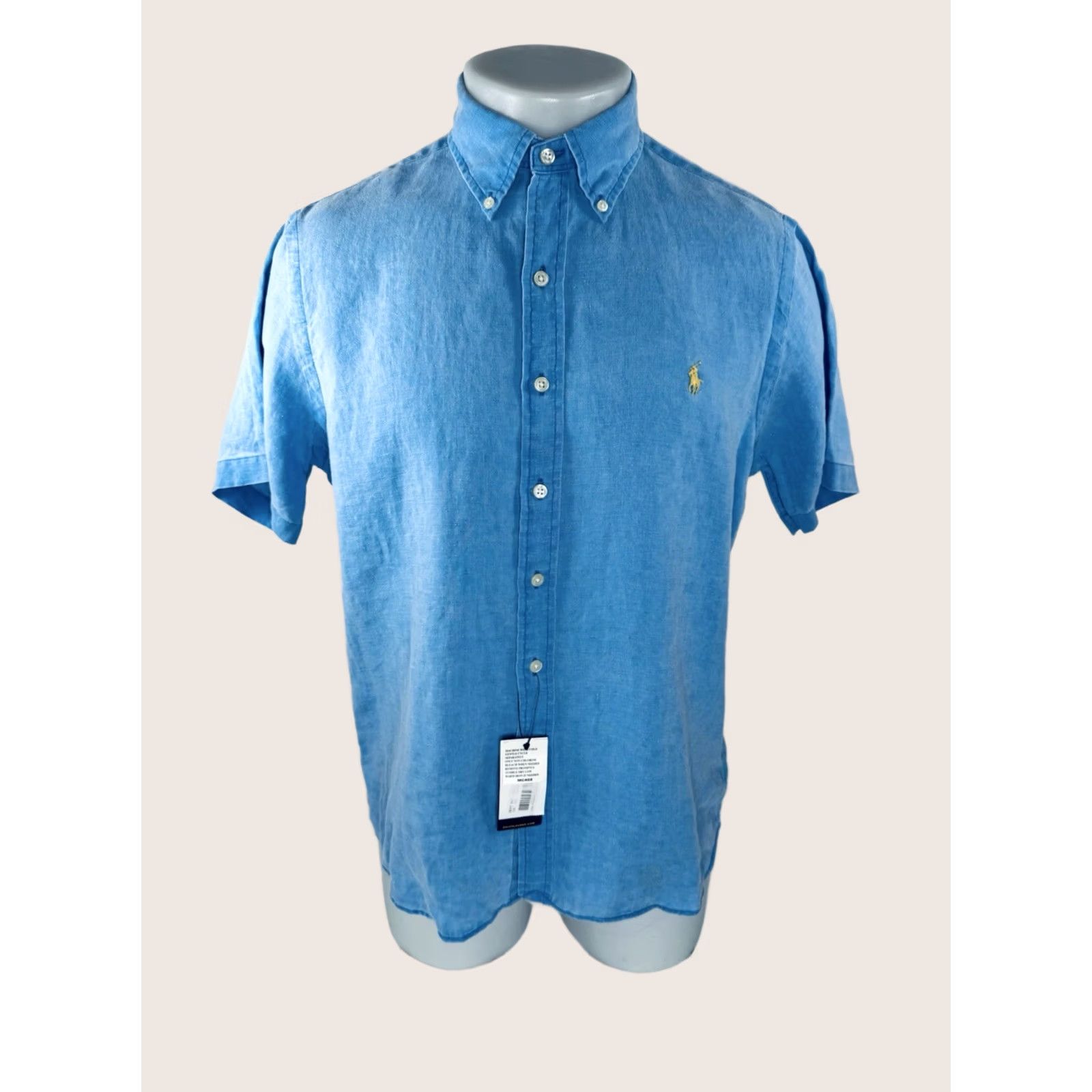 Ralph Lauren Ralph Lauren Linen Mens M Shirt Blue New w Tag Button-Up Short Sleeve Size US M / EU 48-50 / 2 - 1 Thumbnail