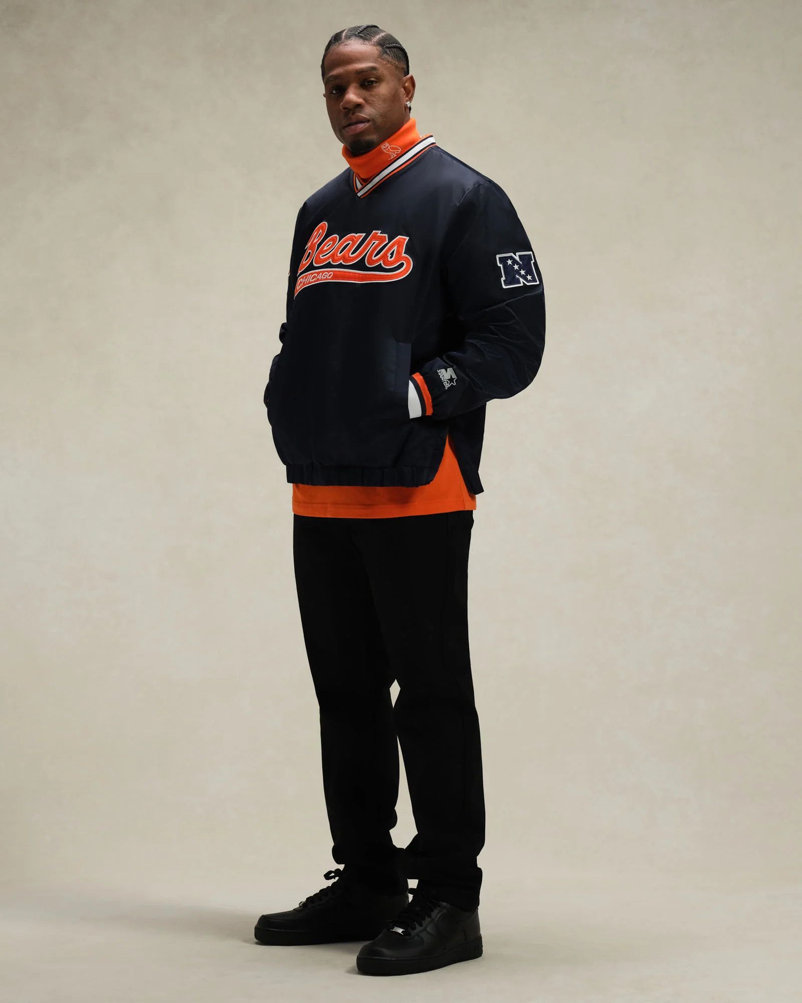 Drake OVO x NFL CHICAGO BEARS STARTER TRAINER PULLOVER JACKET Size US XL / EU 56 / 4 - 2 Thumbnail
