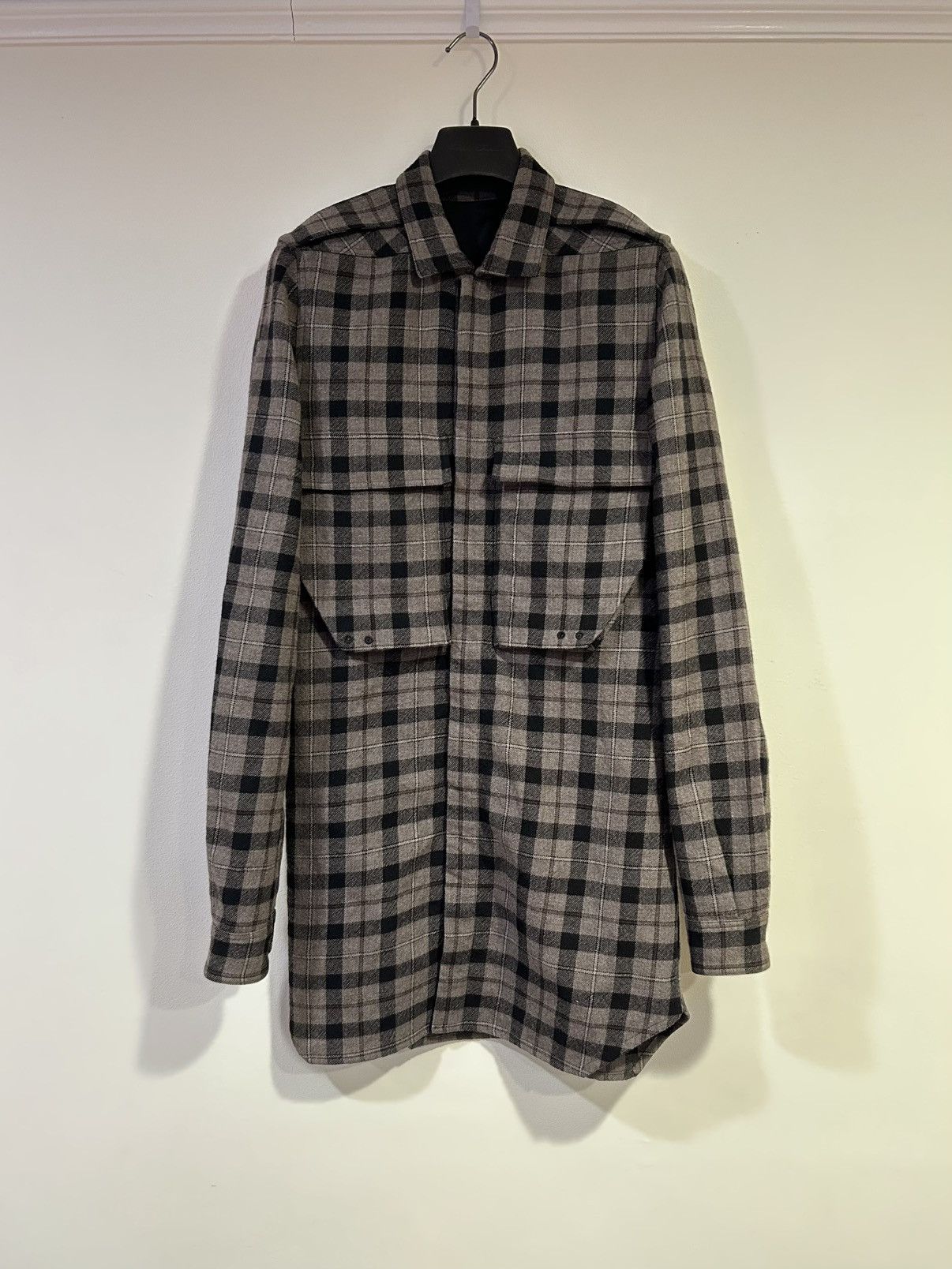 Rick Owens FW16 MASTODON Wool Plaid Flannel Size US S / EU 44-46 / 1 - 1 Thumbnail