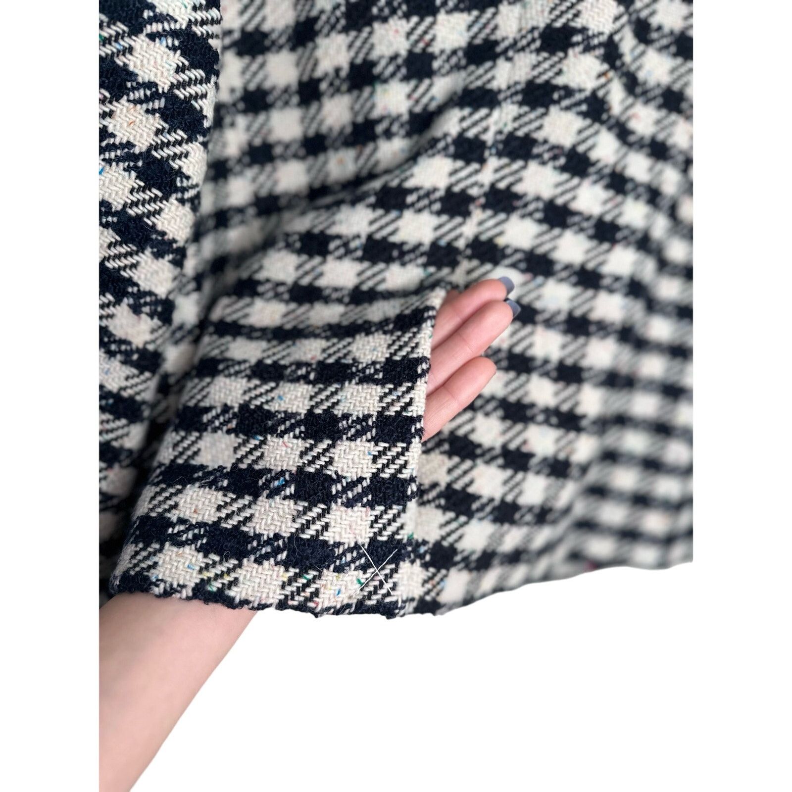 Robert Talbott Plus Petite NWT 14WP Confetti Navy White Checkered Blazer Size XL / US 12-14 / IT 48-50 - 11 Thumbnail
