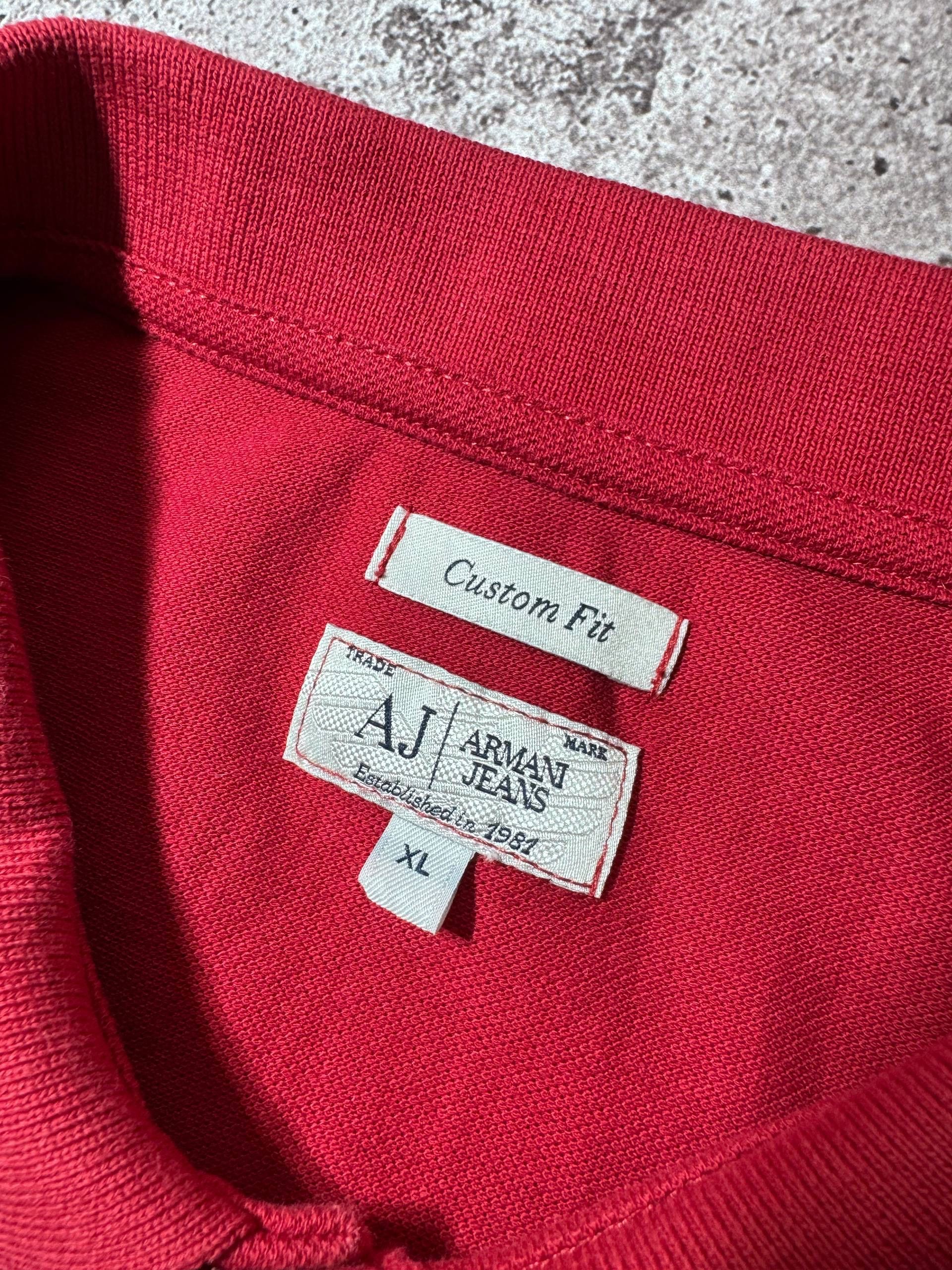 Armani Armani Jeans Vintage Red Long Sleeve T-shirt Cotton Size US XL / EU 56 / 4 - 5 Thumbnail