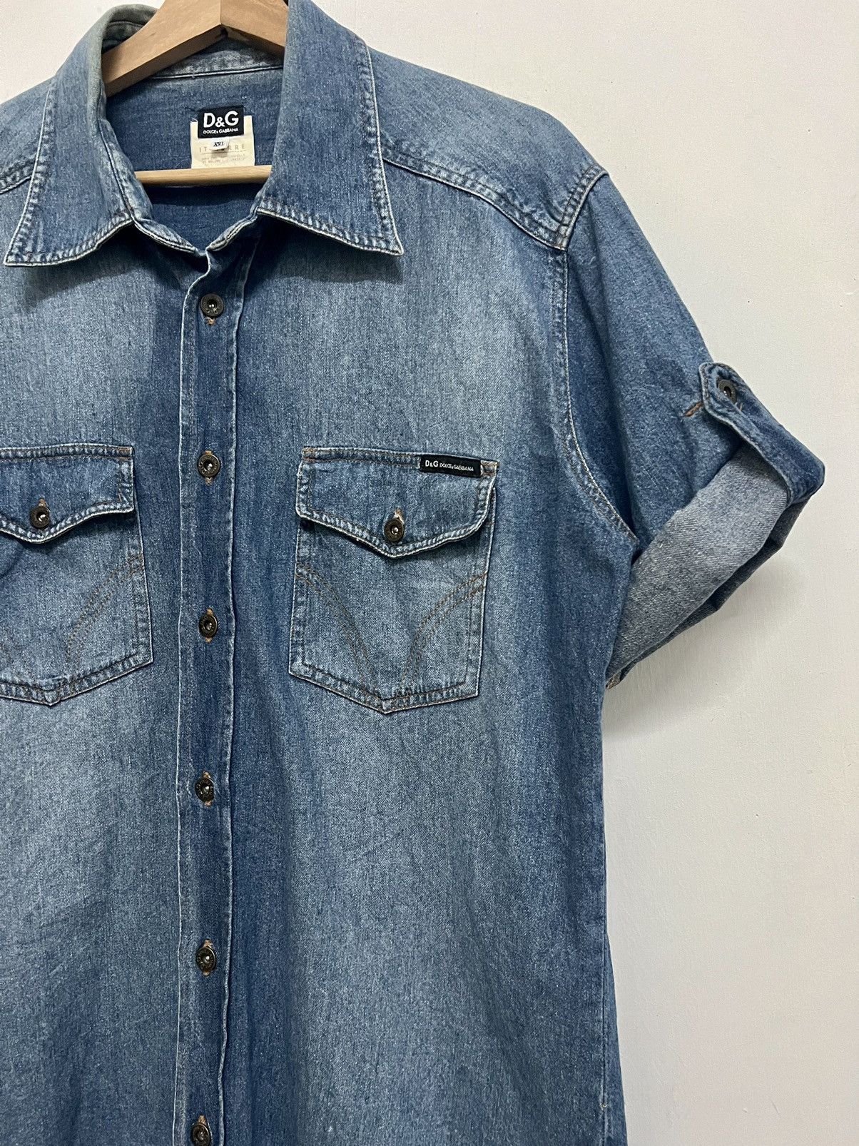Dolce & Gabbana VINTAGE DOLCE & GABBANA DENIM SHIRT Size US XXL / EU 58 / 5 - 10 Thumbnail