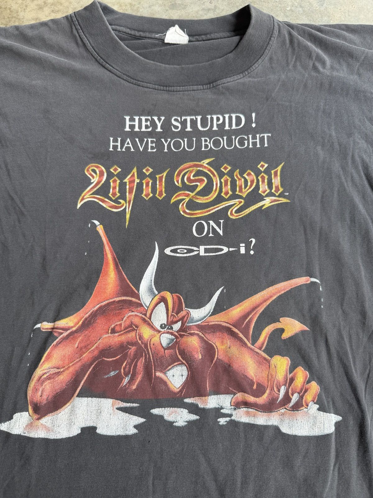 Vintage *RARE* 1993 LITIL DIVIL VIDEO GAME CD-I CHAOS MONSTER Vtg Size US XL / EU 56 / 4 - 2 Thumbnail