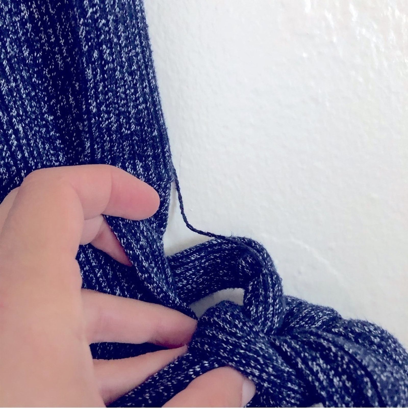 Gap Gap Cotton Knit Blue Wide Leg Scoop Neck Sleeveless Jumpsuit Size 22" - 6 Thumbnail