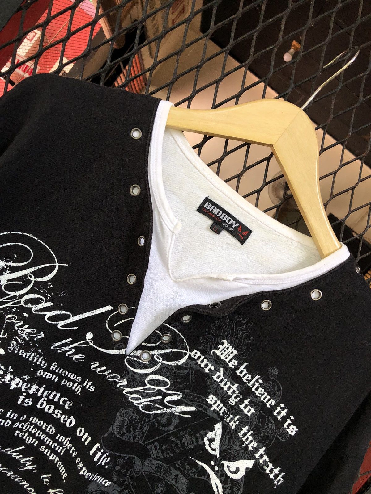 Hysteric Glamour × Japanese Brand × Le Grande Bleu (L.G.B.) BAD BOY ALL OVER THE WORLD POEM DOUBLE LAYER LGBSTYLE Size US L / EU 52-54 / 3 - 4 Thumbnail
