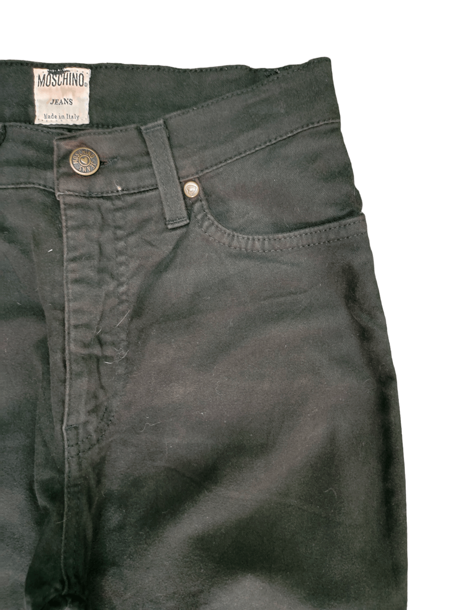 Moschino Vintage 90s Moschino Black Denim Pants High Rise Size US 27 - 3 Thumbnail