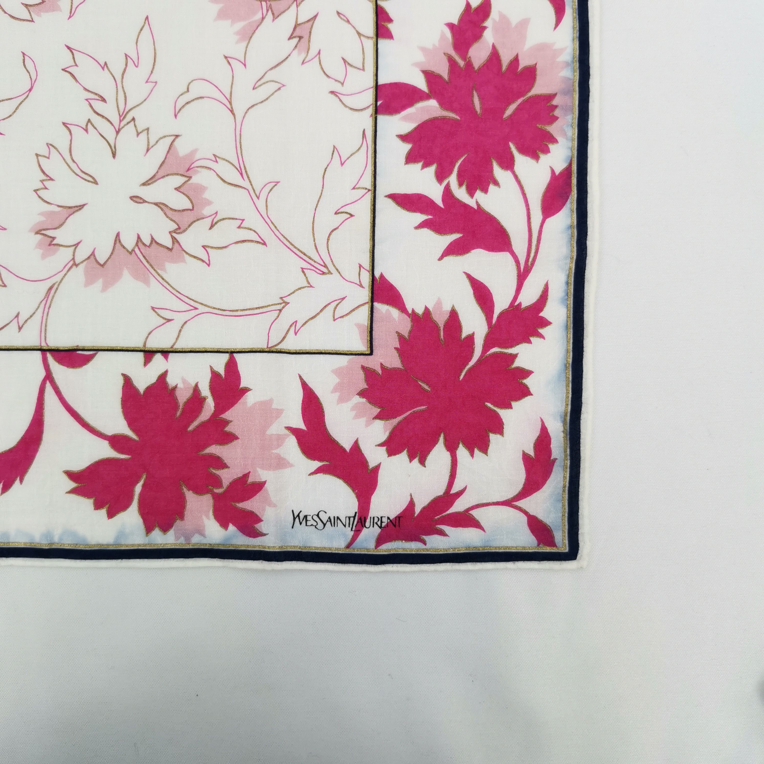 Japanese Brand Vintage Yves Saint Laurent Handkerchief YSL Neckerchief Size ONE SIZE - 3 Thumbnail