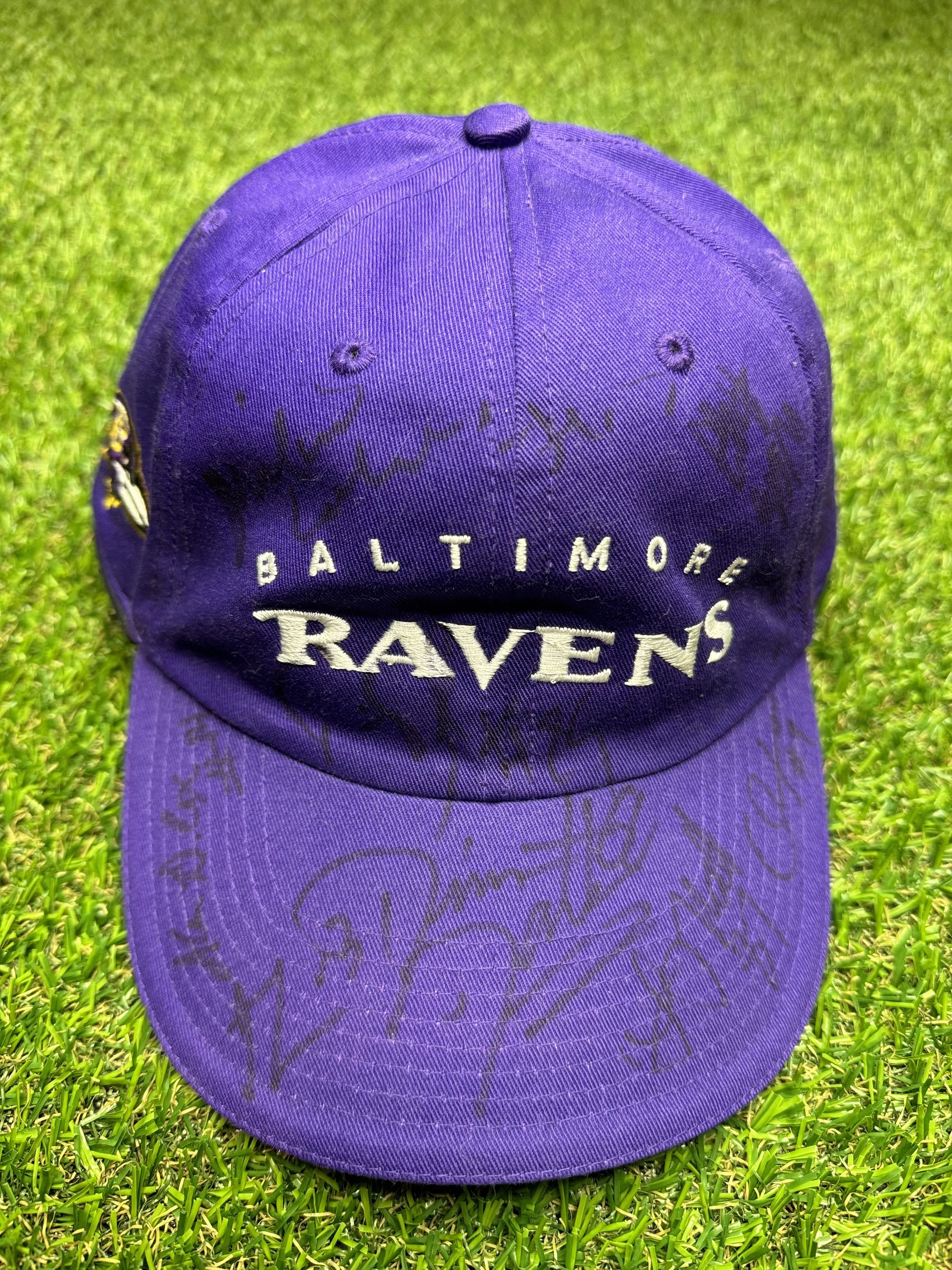 VTG Signed Baltimore Ravens NFL Strapback - 10+ Autographs