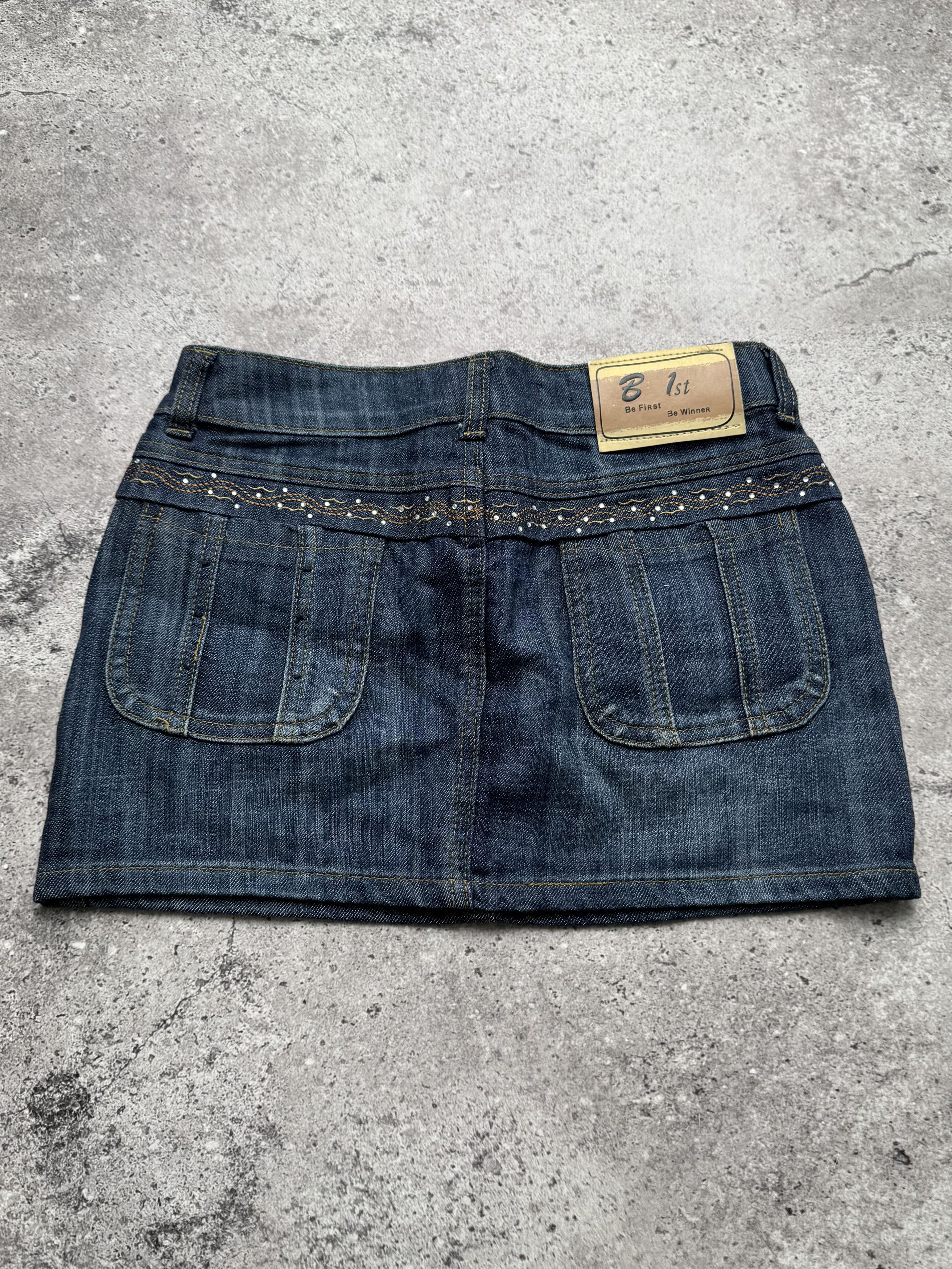 Vintage Vintage Faded Denim Mini Skirt C2(V494)(E8) Size 25" / US 0 / IT 36 - 4 Thumbnail
