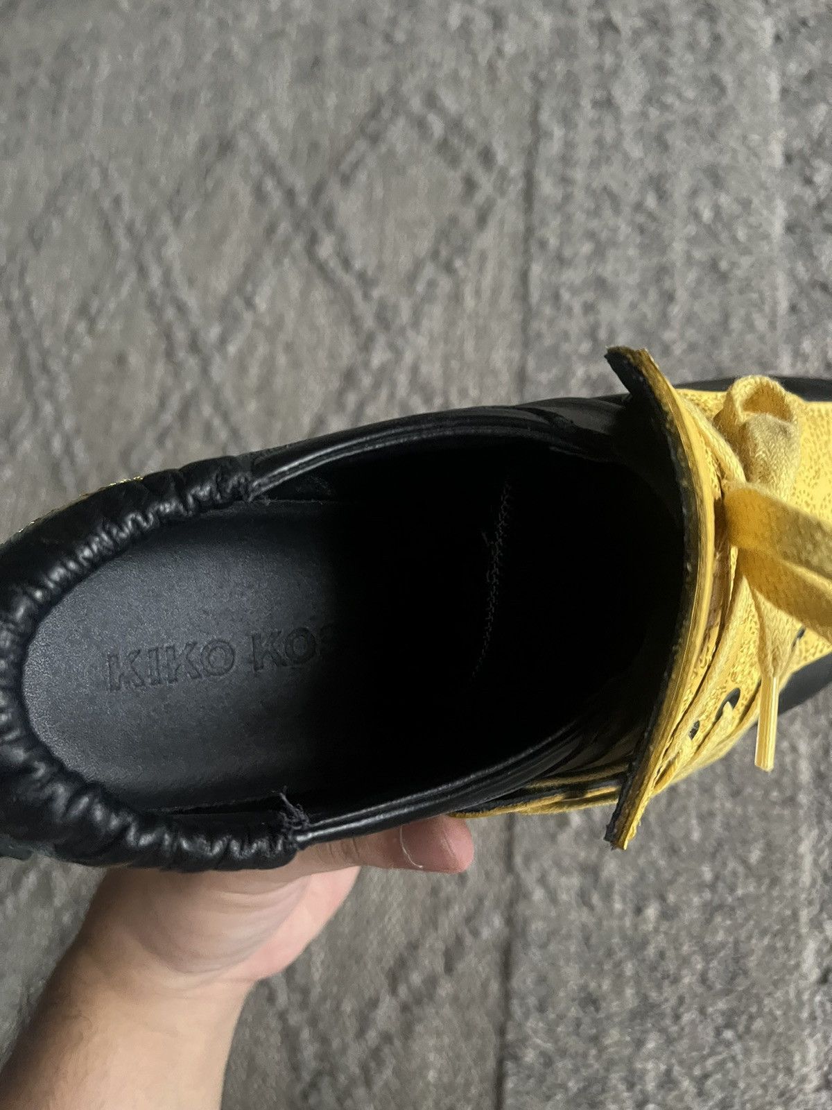 Kiko Kostadinov Kiko Kostadinov Men's Black And Yellow Haidu Leather Shoes Size US 7 / EU 40 - 8 Thumbnail
