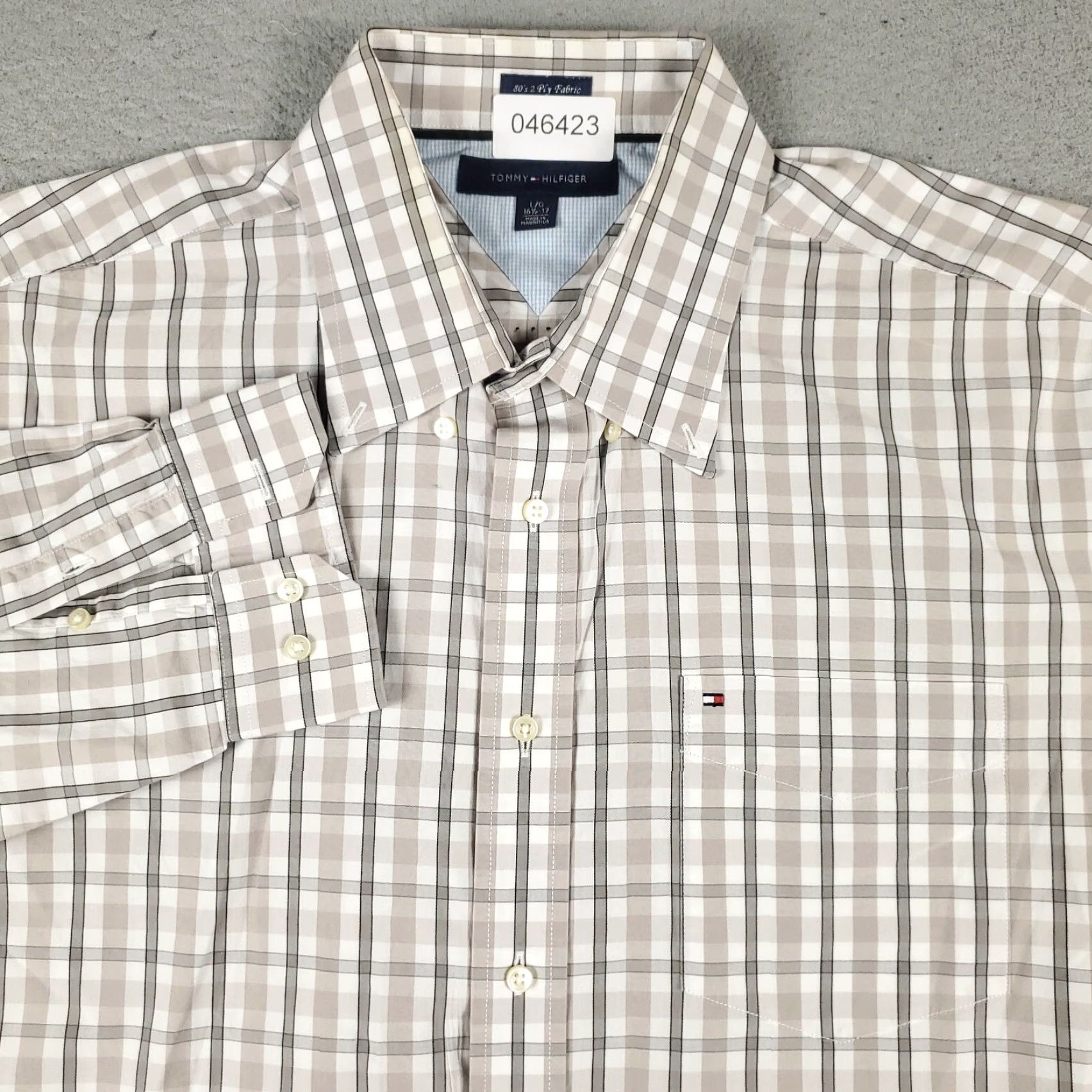 Tommy Hilfiger Tommy Hilfiger Shirt Mens Large Beige Plaid Button-Up Long Sleeve Casual Everyday Business Dress Modern Preppy Mens L Beige Size US L / EU 52-54 / 3 - 2 Thumbnail