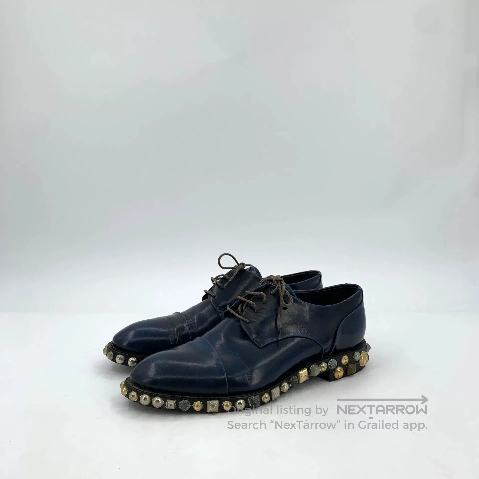 Louis Vuitton Louis Vuitton Black Rivet Lace-Up Leather Shoes. Size US 6 / IT 36 - 1 Thumbnail