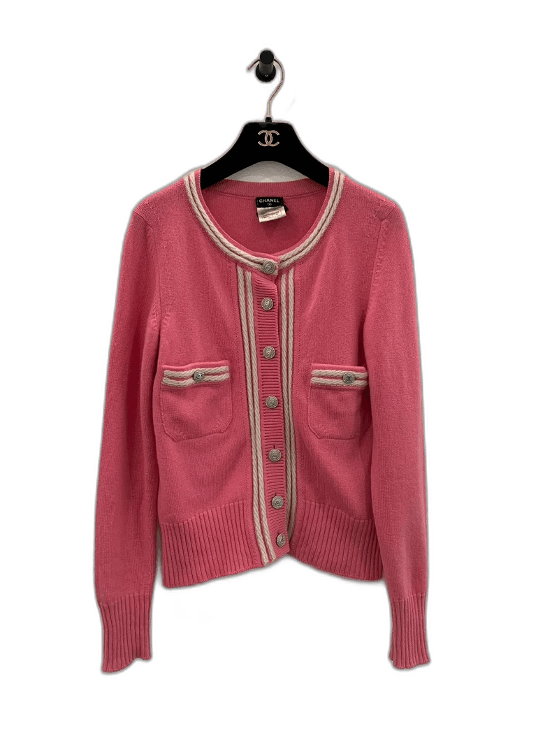 Chanel Chanel Pink Wool Double C Cardigan Size XS / US 0-2 / IT 36-38 - 1 Thumbnail