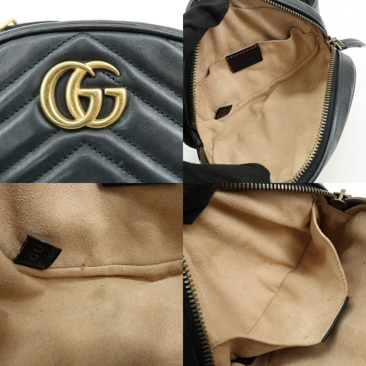 Gucci Gucci GG Marmont Matelasse Leather Belt Bag Black Size ONE SIZE - 7 Thumbnail