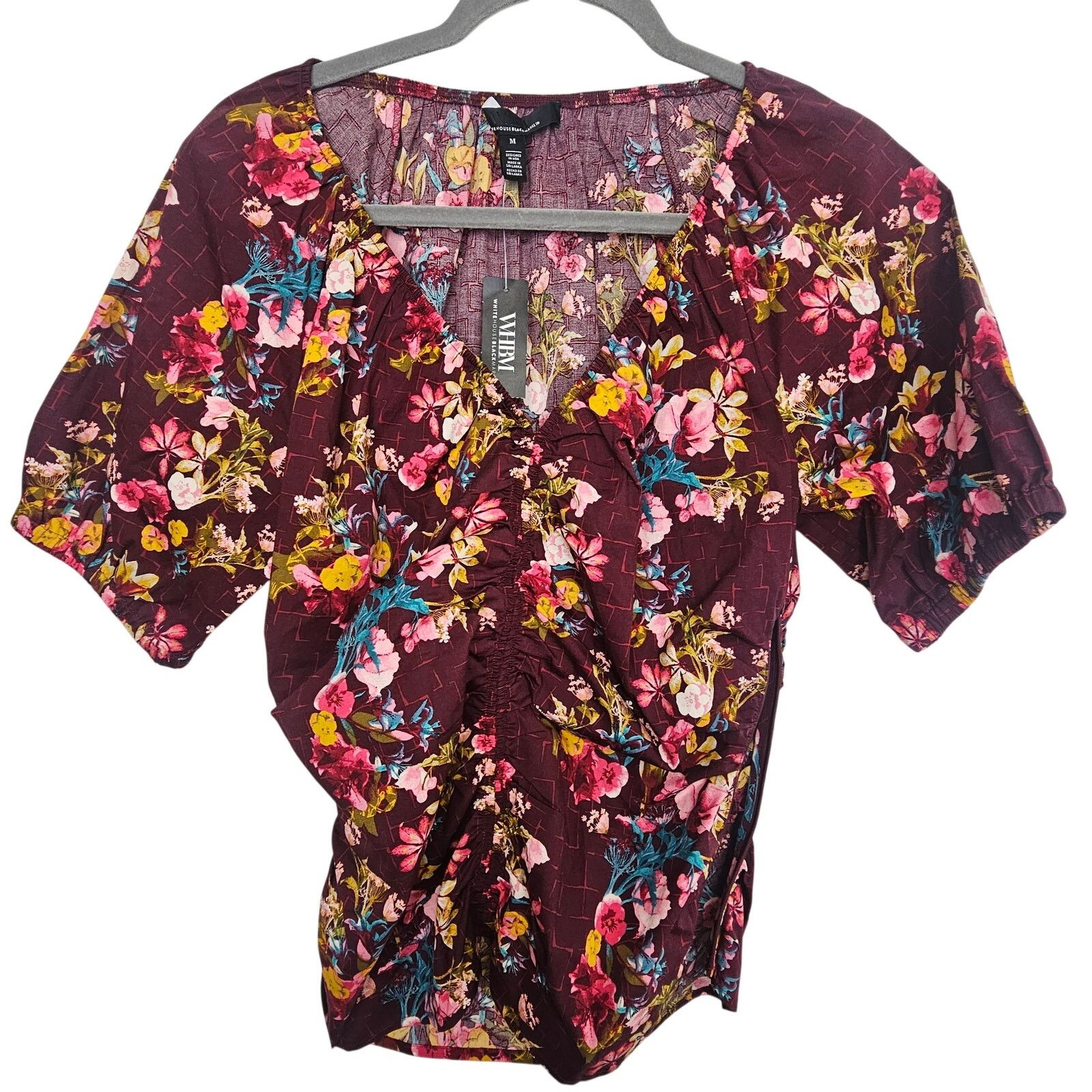 White House Black Market White House Black Market Womens Floral Ruched Front Poplin M Size M / US 6-8 / IT 42-44 - 1 Thumbnail