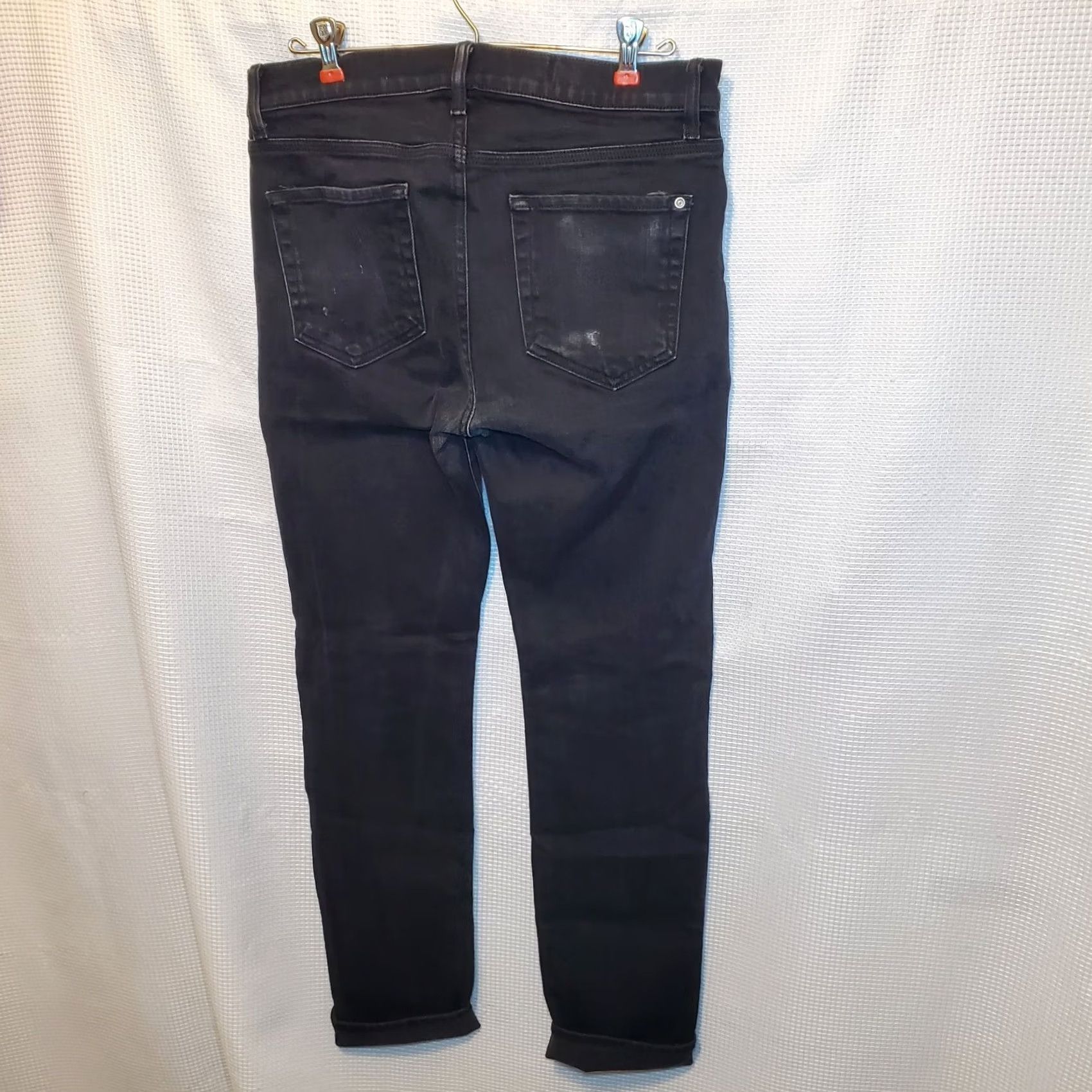 Vintage BALDWIN Jeans Mens 32 Black BLDWN SELVEDGE Modern Skinny Distressed Faded Size US 32 / EU 48 - 2 Thumbnail
